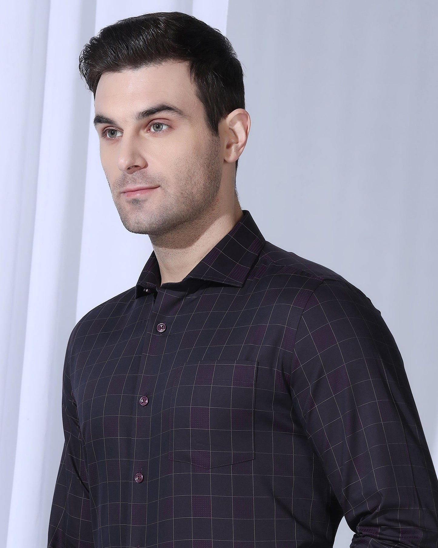 Formal Purple Check Shirt - Julian