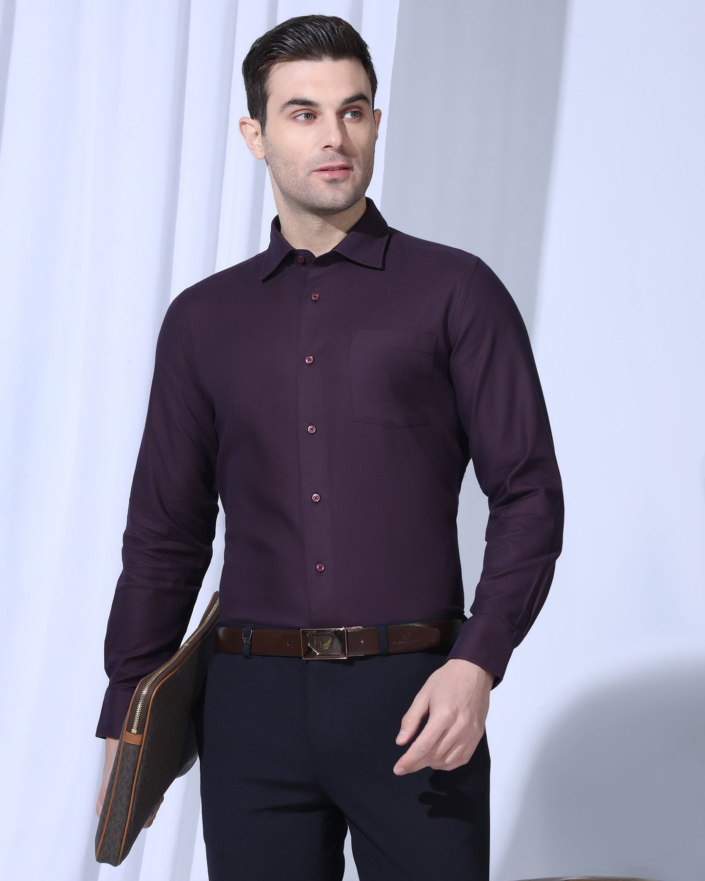 Formal Red Textured Shirt - Lotto
