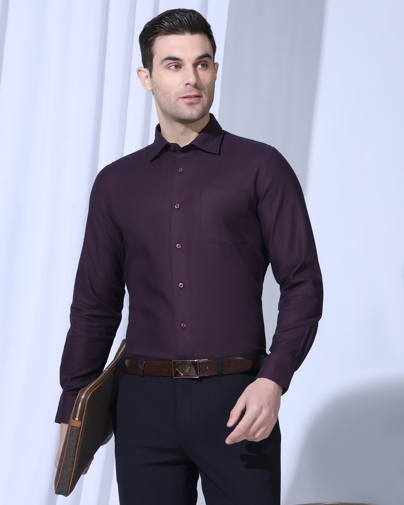 Formal Red Textured Shirt - Lotto