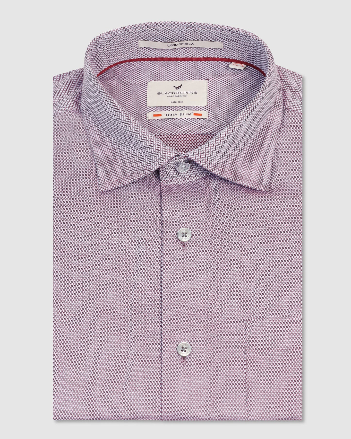 Formal Red Textured Shirt - Quent