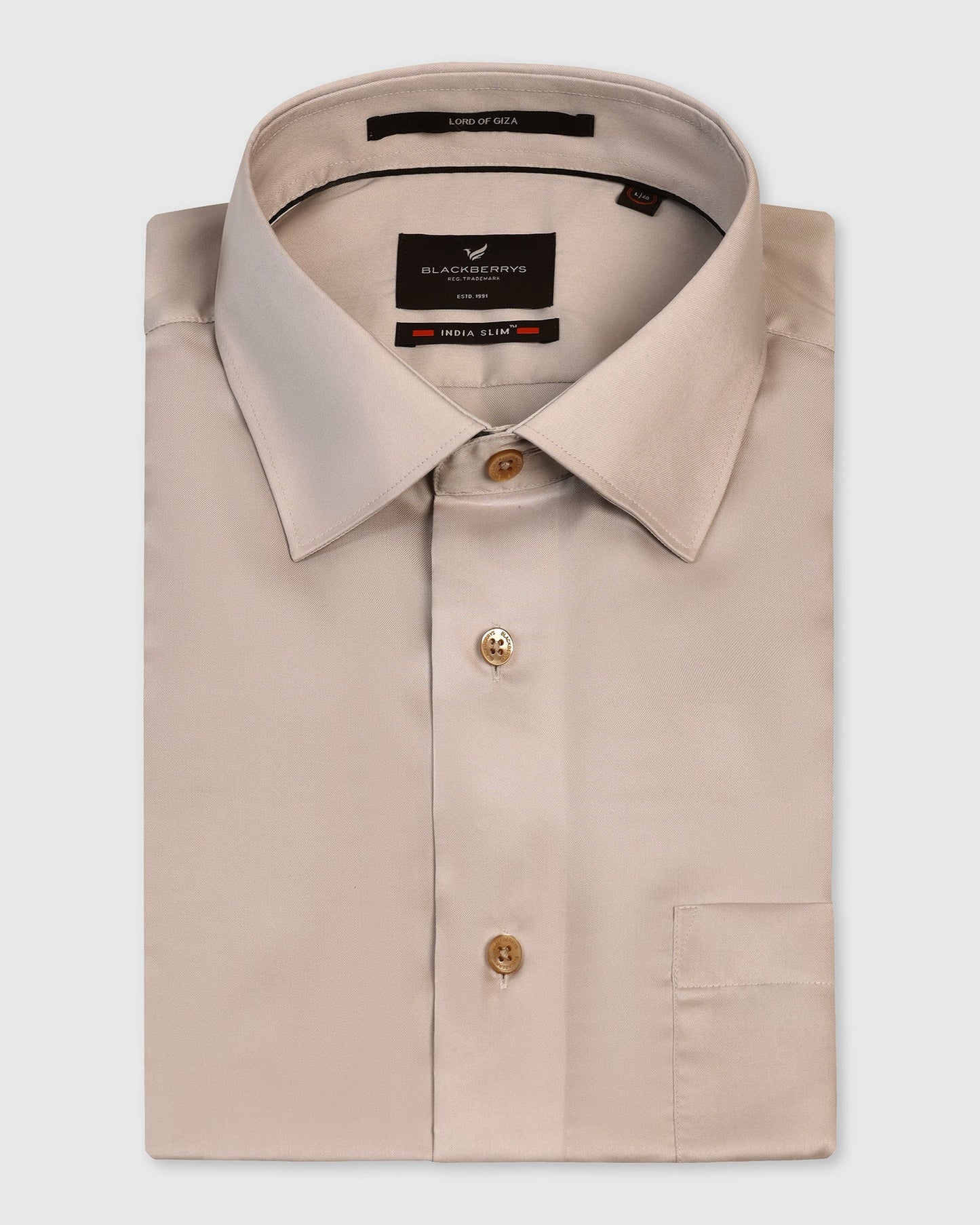 Formal Tan Solid Shirt - Roger