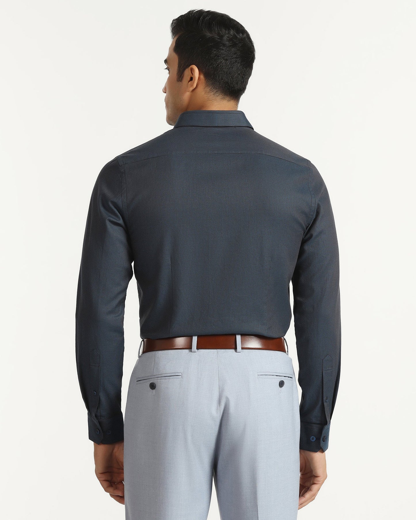 Formal Teal Textured Shirt - Amaze