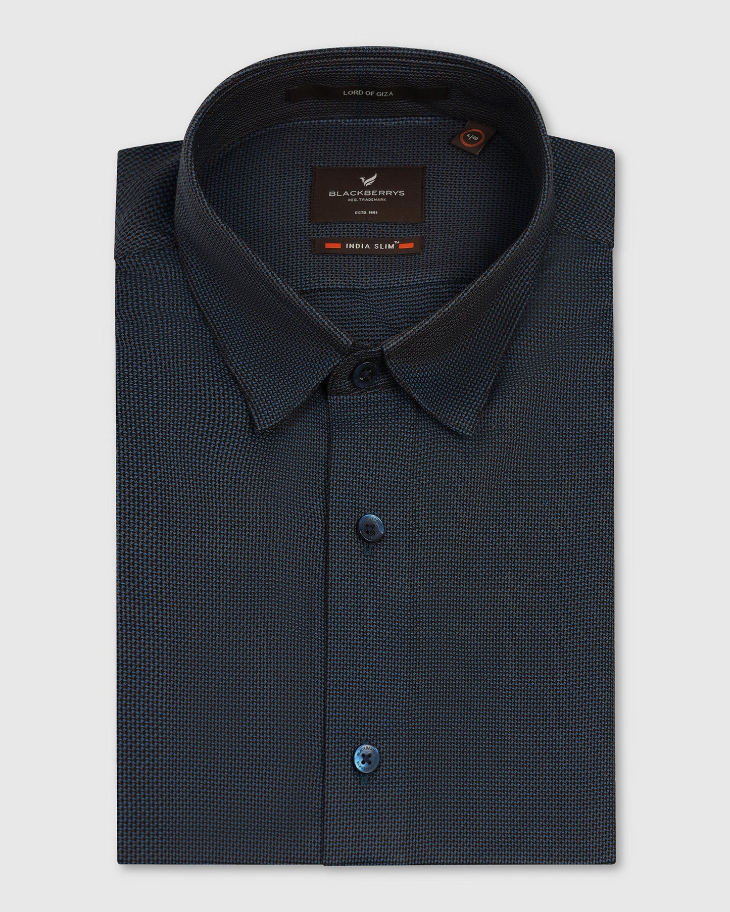 Formal Teal Textured Shirt - Amaze