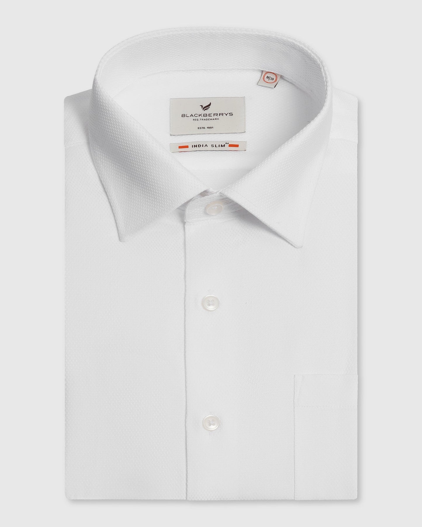 Formal White Textured Shirt - Evolve