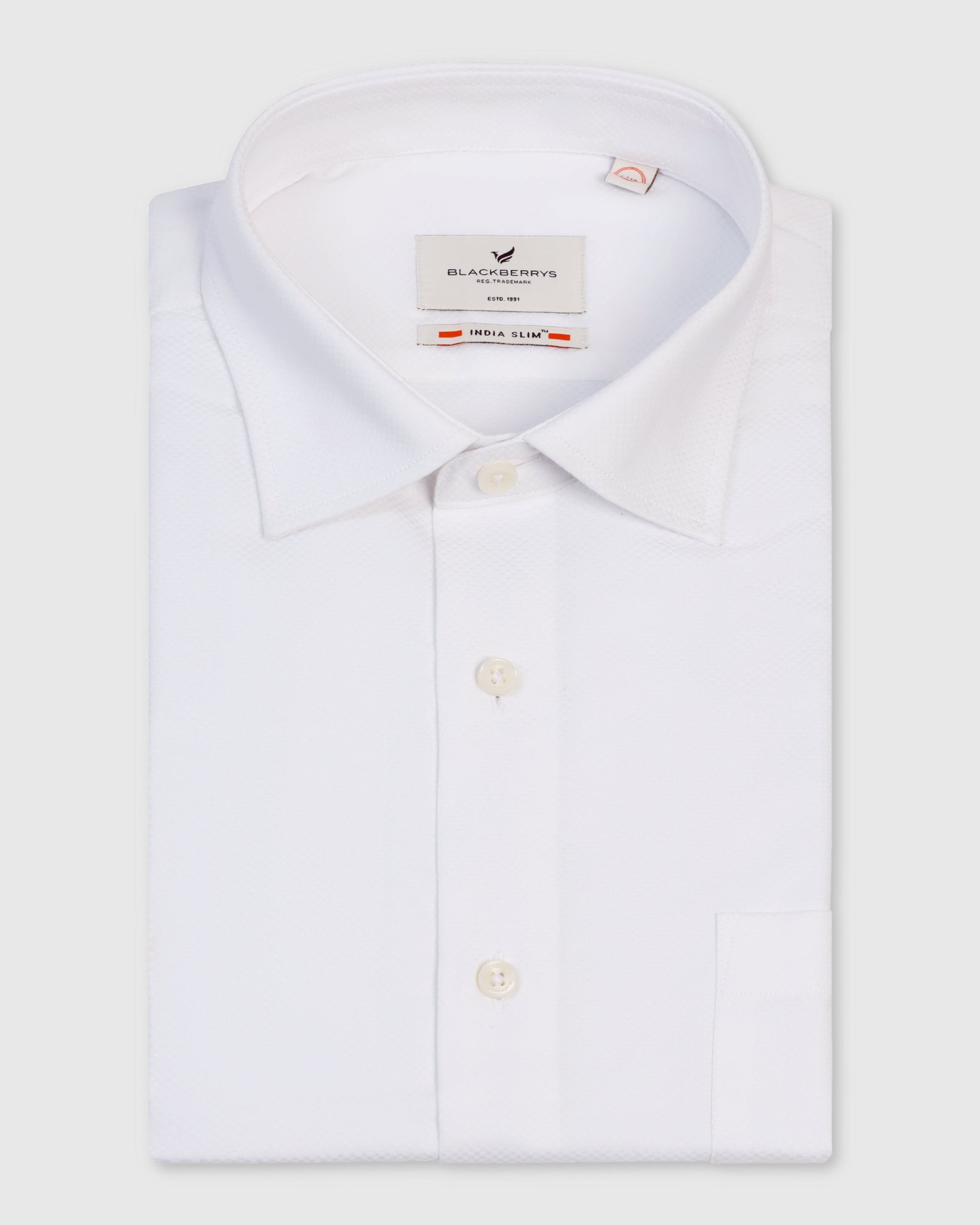 Formal White Textured Shirt - Noir