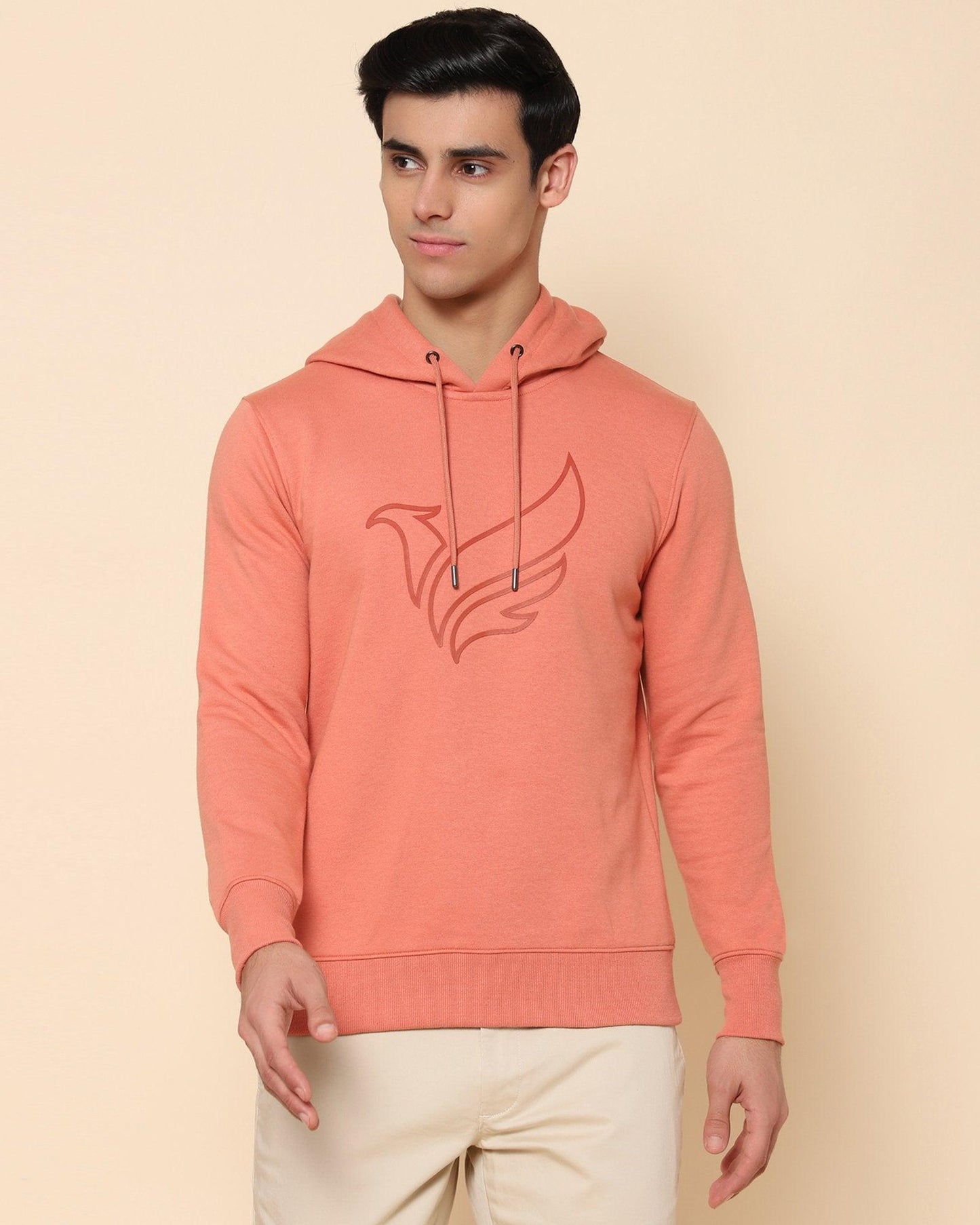 Freder Printed Logo Stretch Sweat Shirt In Orange (Slim Fit)