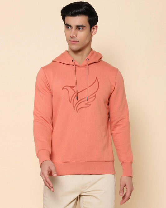 Freder Printed Logo Stretch Sweat Shirt In Orange (Slim Fit)