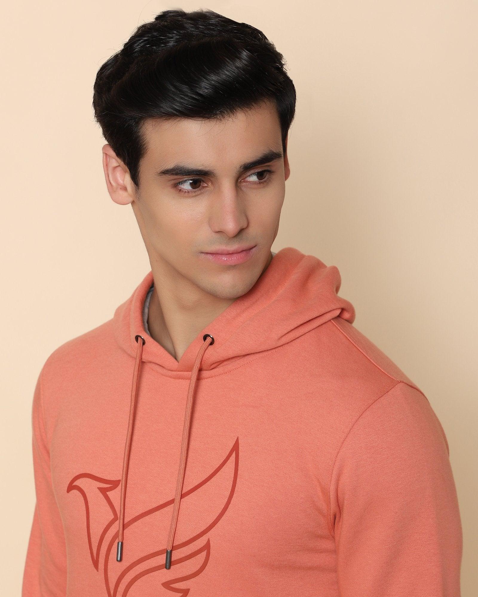 Freder Printed Logo Sweat Shirt In Orange - blackberrys-clothing