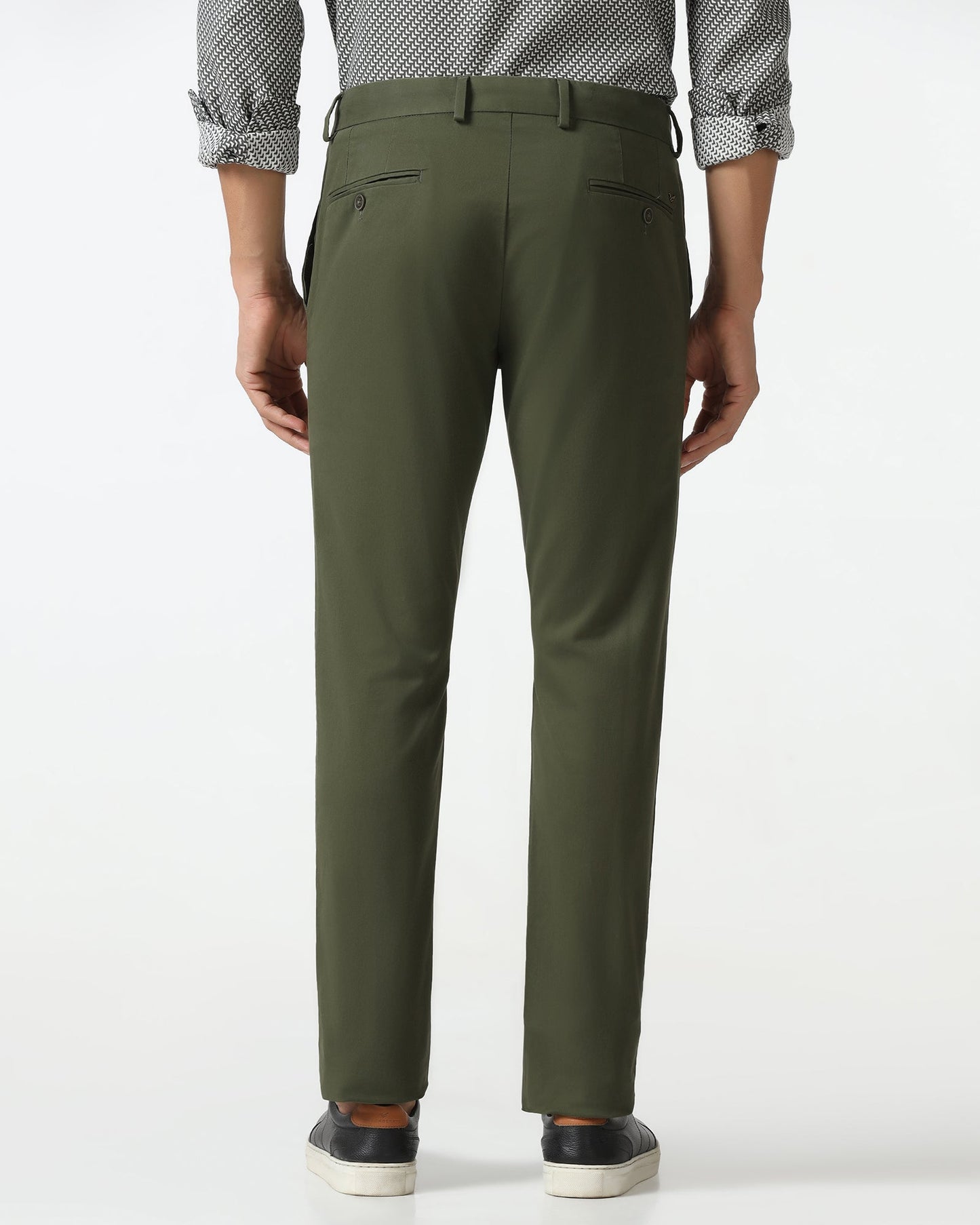 Green Solid Khakis - Mario