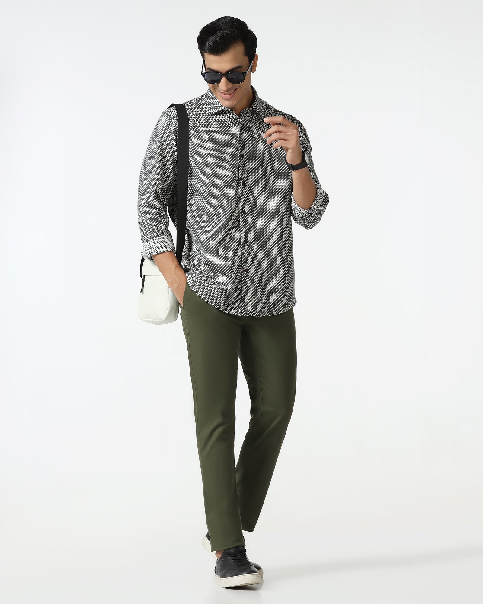 Green Solid Khakis - Mario