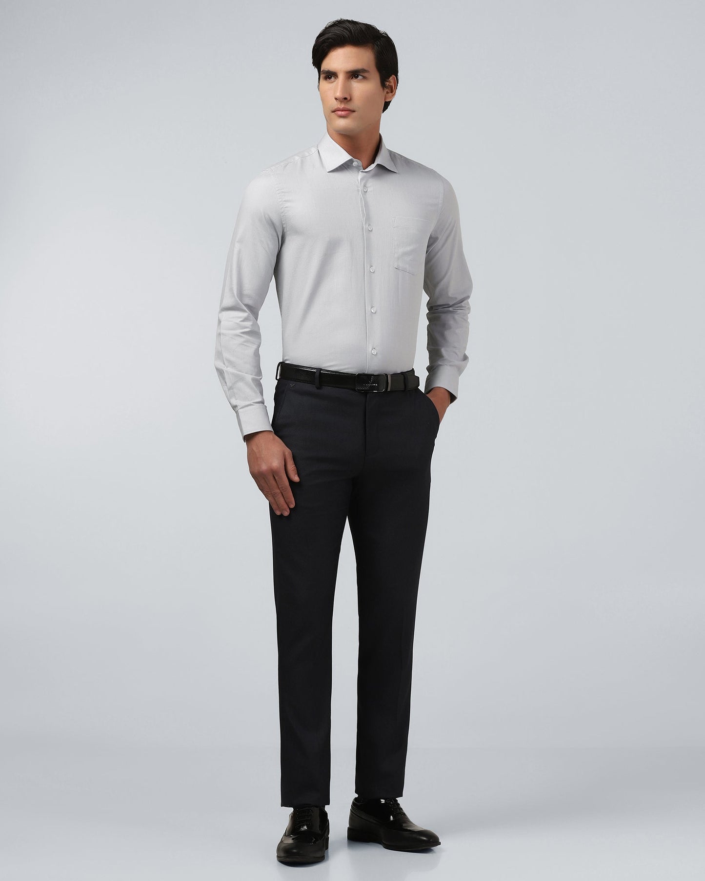 Grey Textured Shirt - Hawker