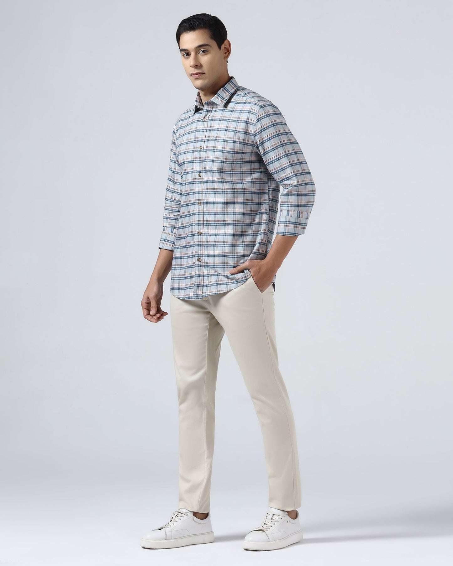 Grey Check Shirt - Valento