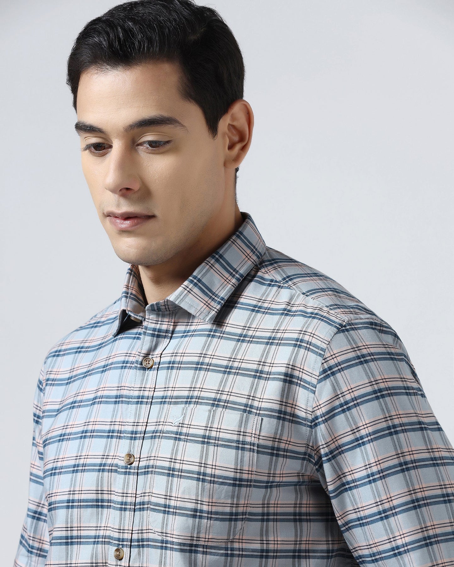 Grey Check Shirt - Valento