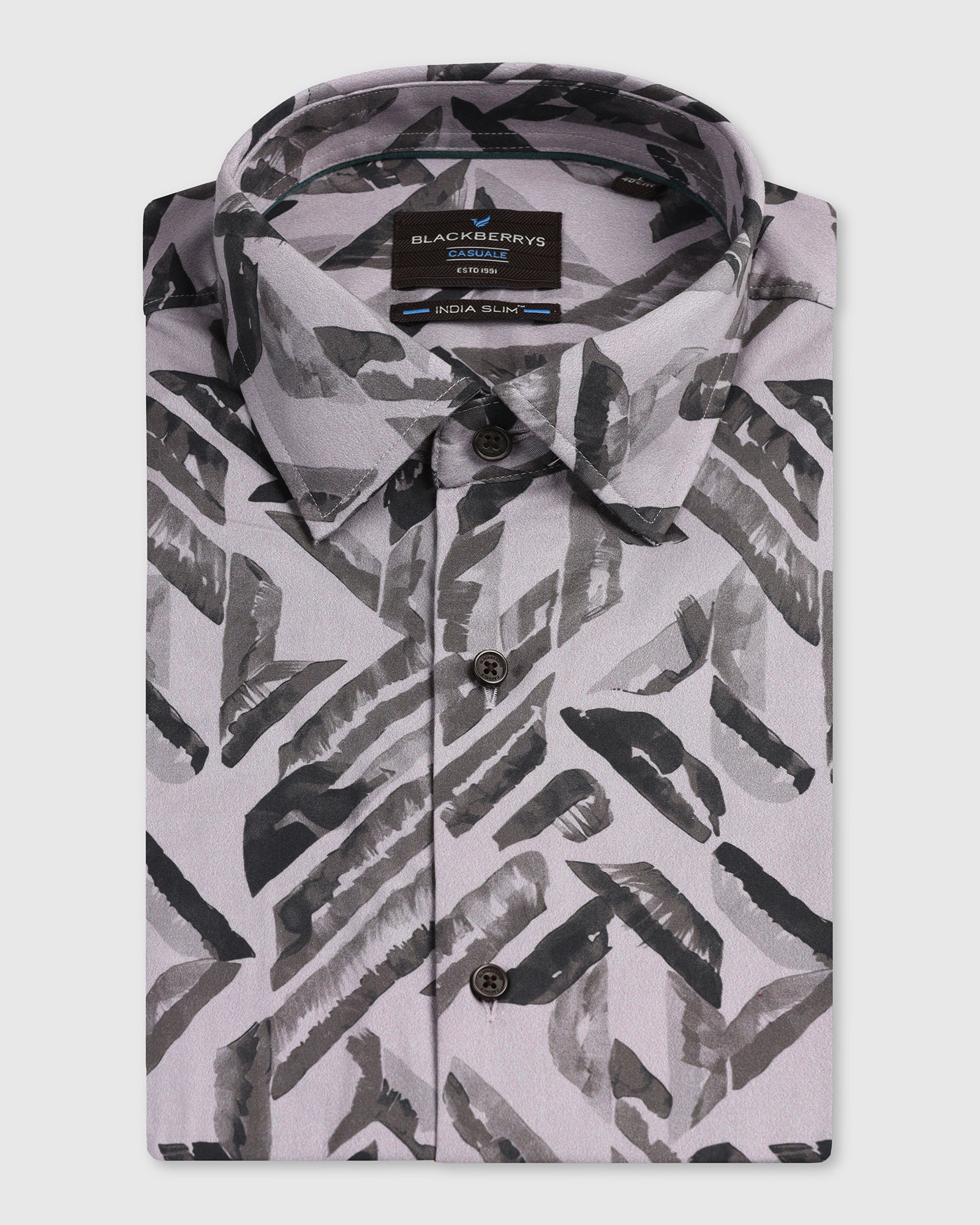Grey Half Sleeve Printed Shirt - Volmer