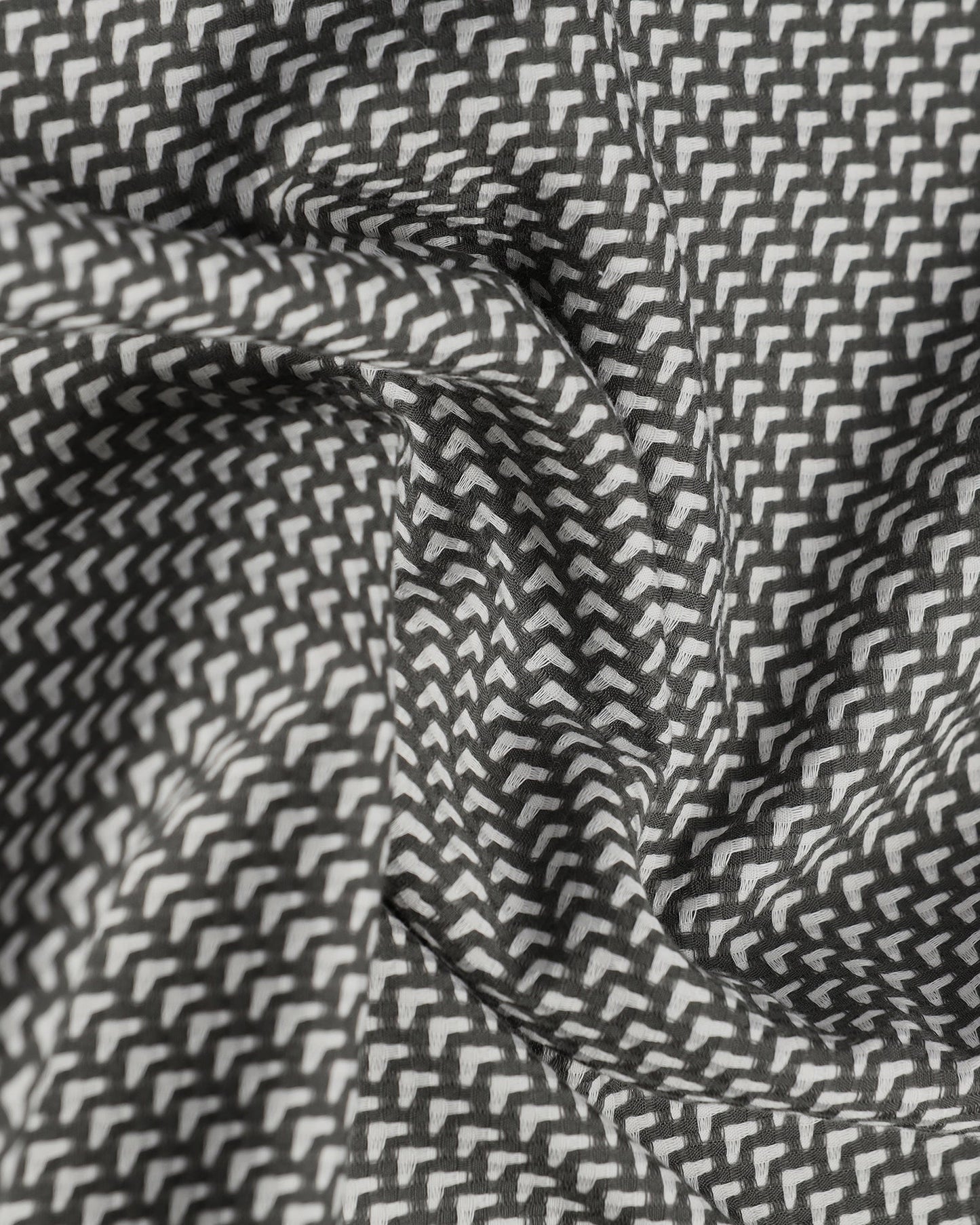 Grey Half Sleeve Textured Shirt - Durlan