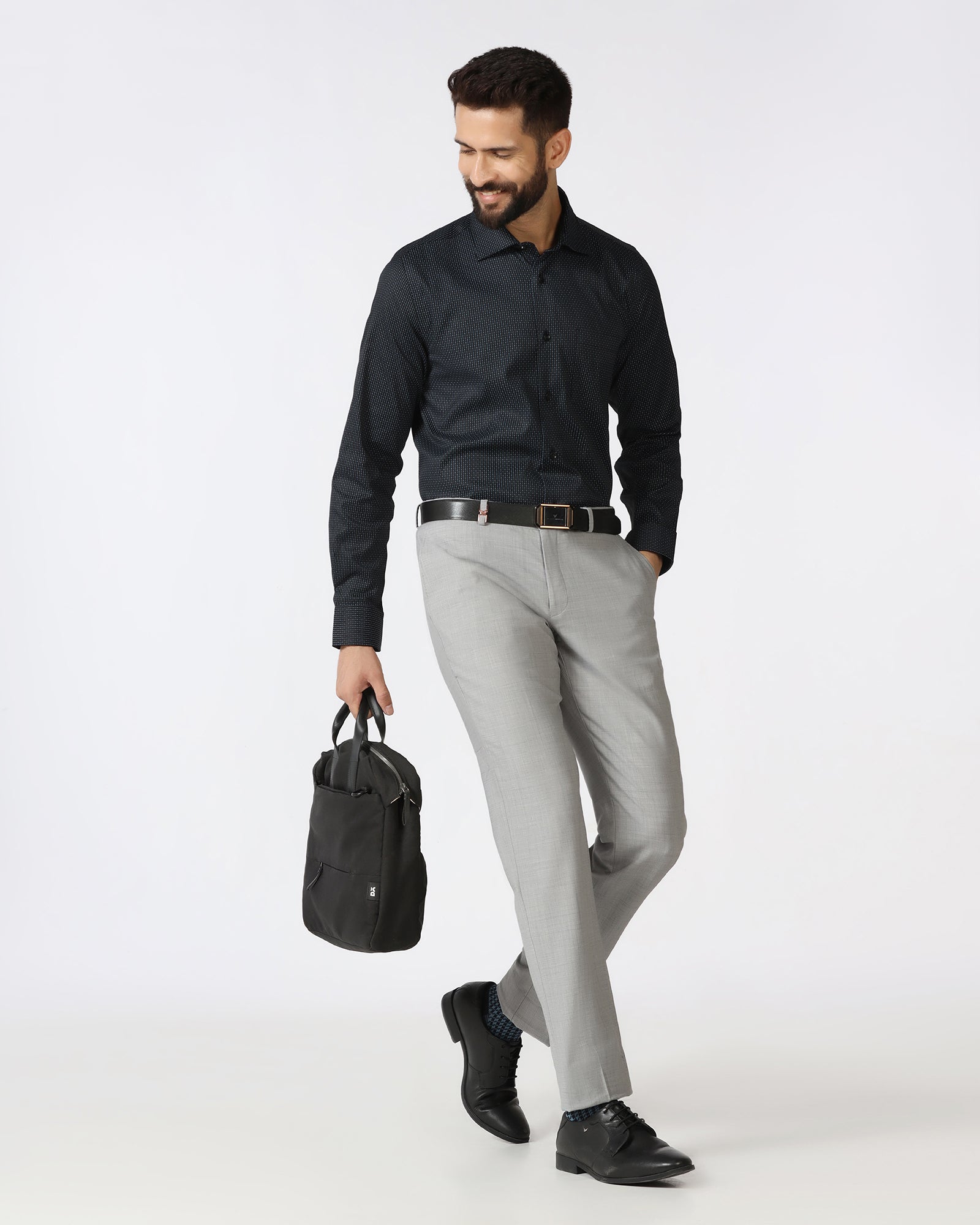 Grey Luxe Check Trouser - Portwine