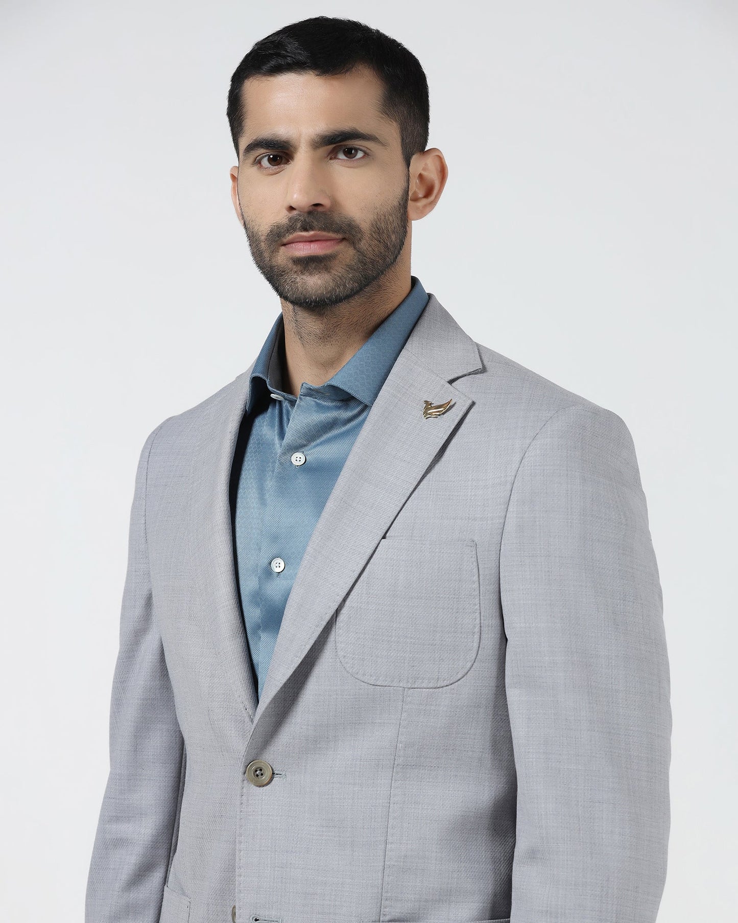 Grey Luxe Solid Blazer - Randal