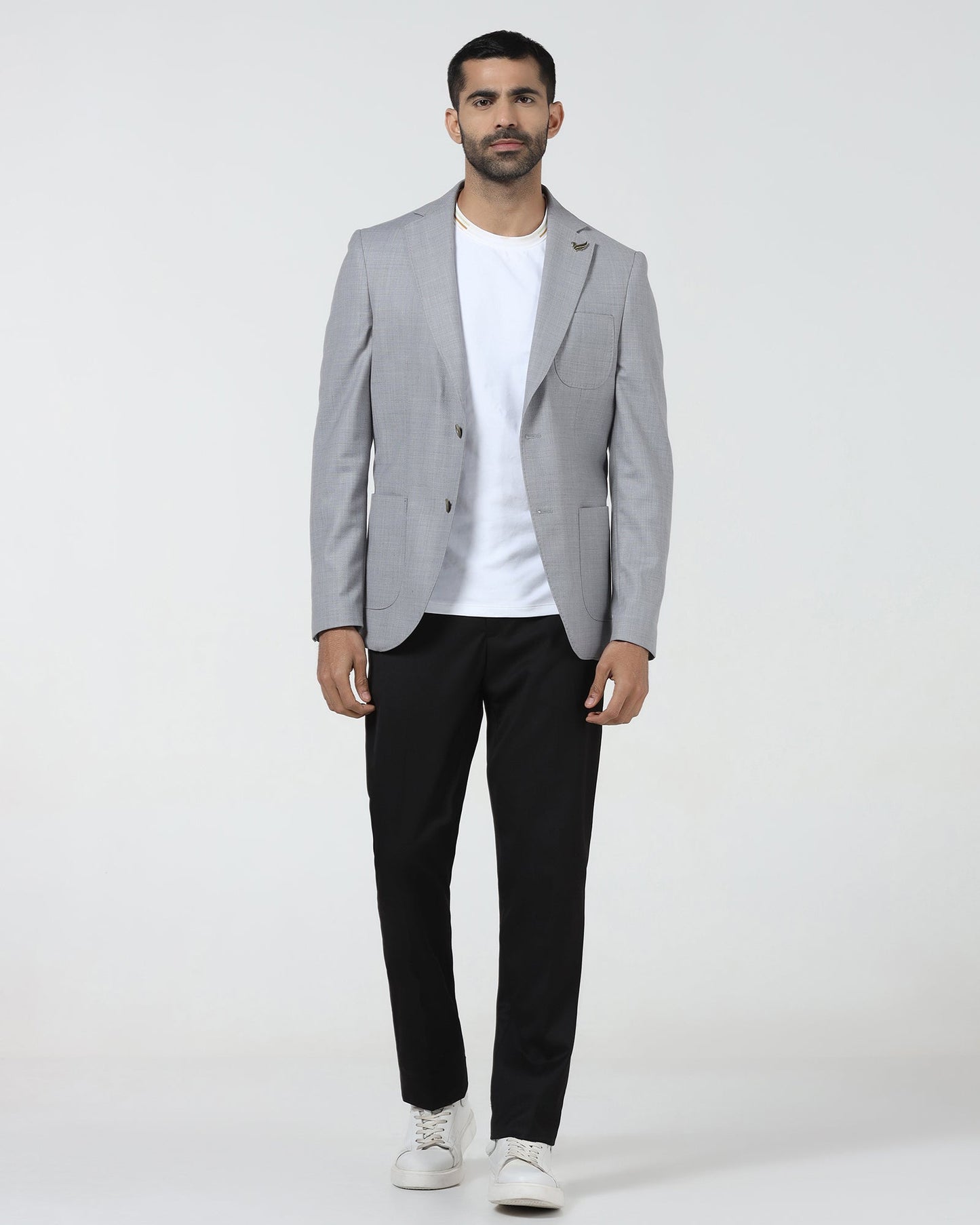 Grey Luxe Solid Blazer - Randal