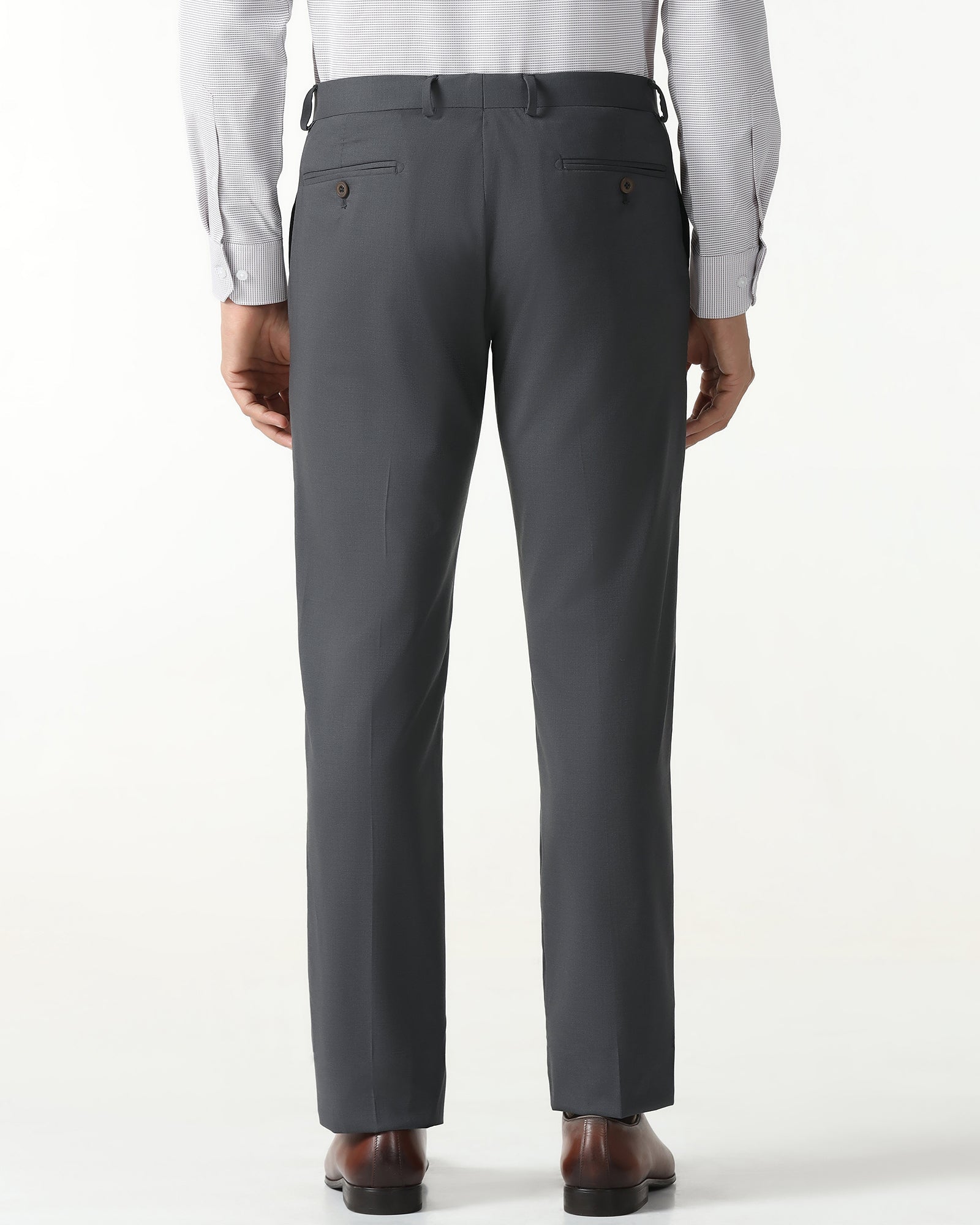 Grey Luxe Solid Trouser - Meter