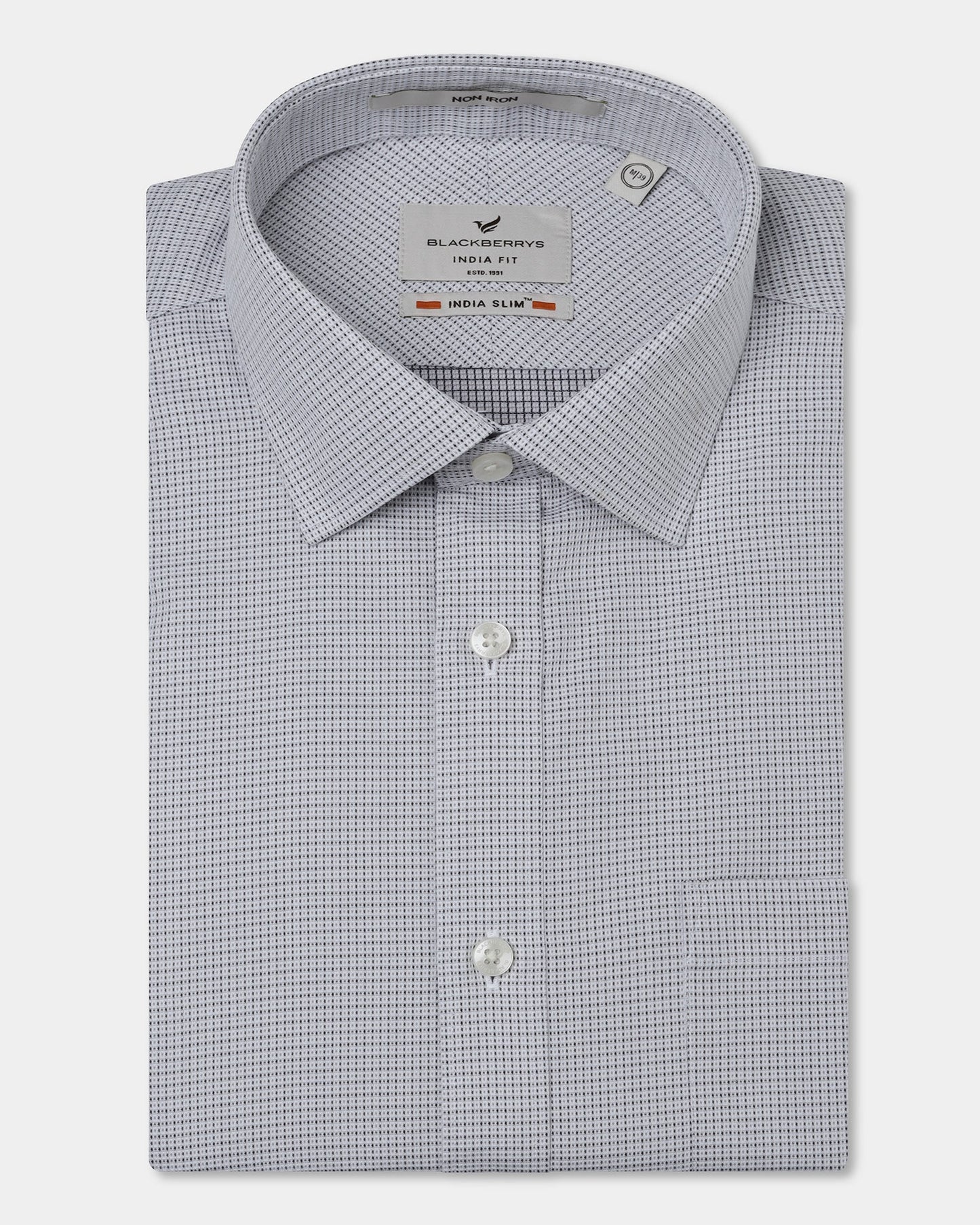 Grey Non Iron Textured Shirt - Ethan