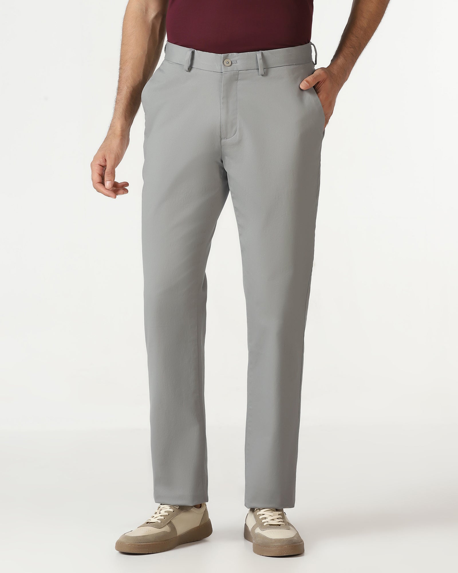 Grey Solid Khakis - Mario