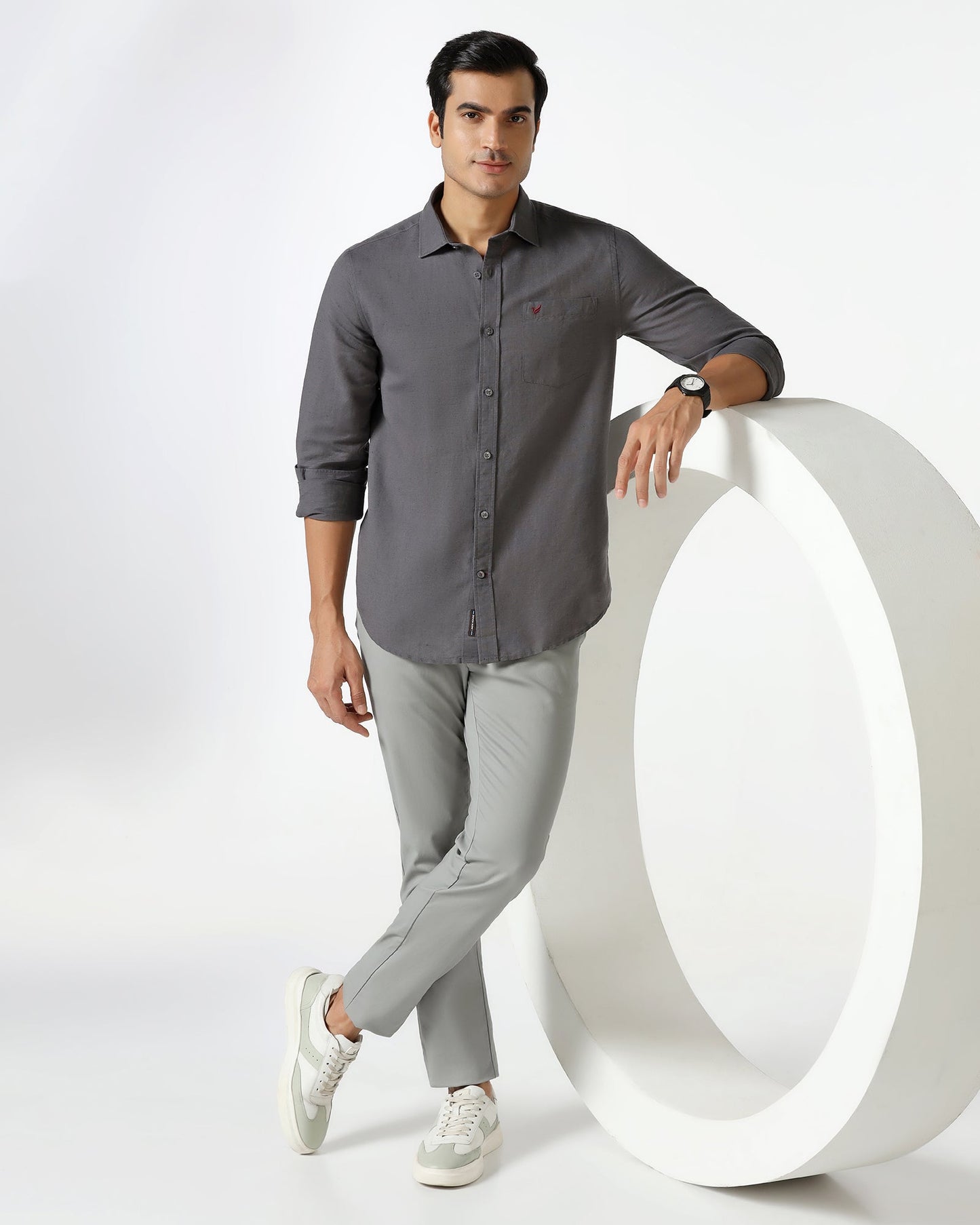 Grey Solid Khakis - Mario