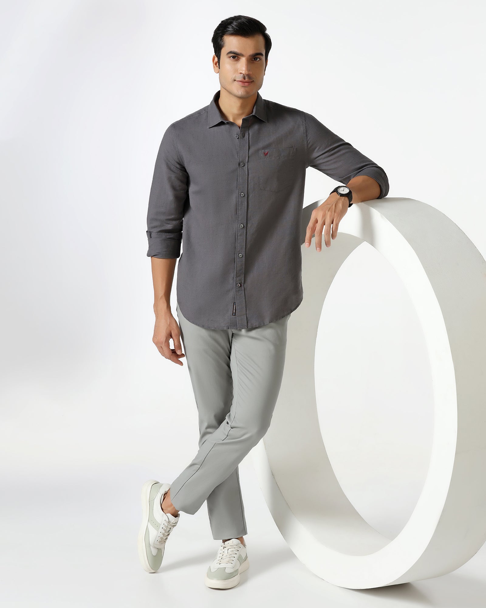 Grey Solid Khakis - Mario