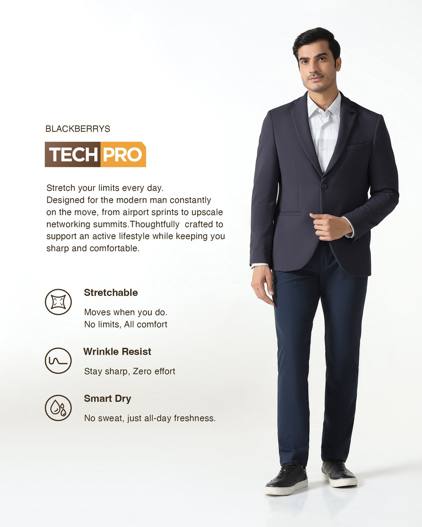 Grey TechPro Stripe Blazer - Fiesta