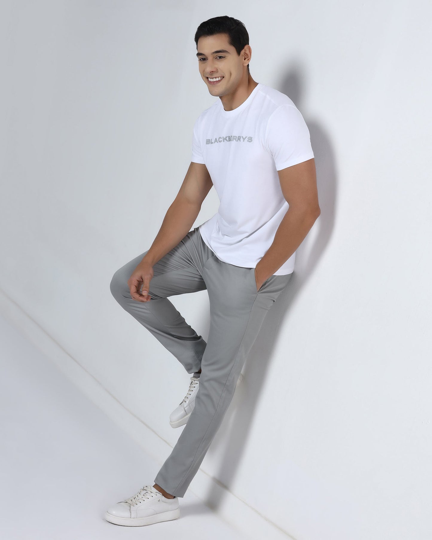 Grey Textured Khakis - Aurea