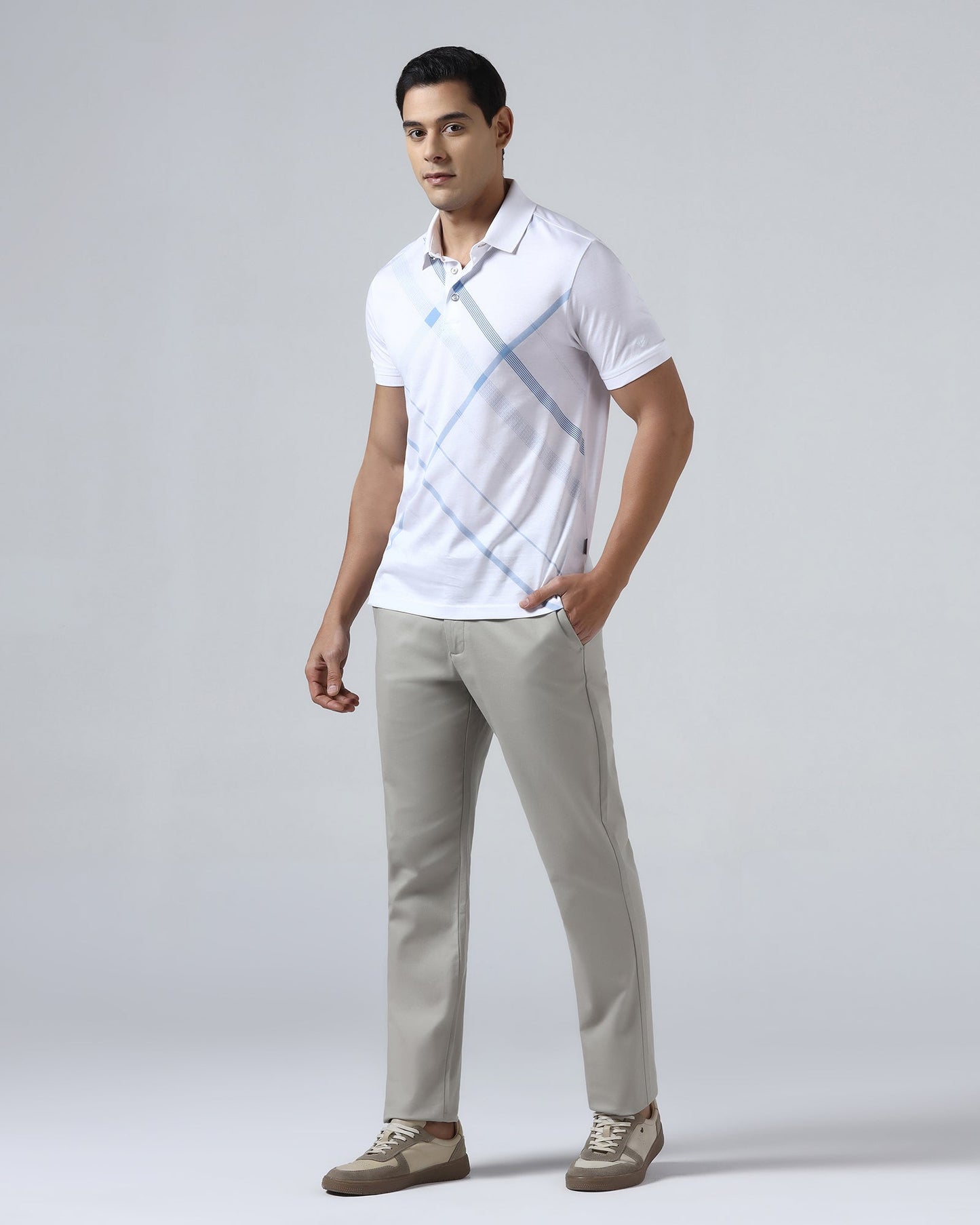 Grey Textured Khakis - Ibis