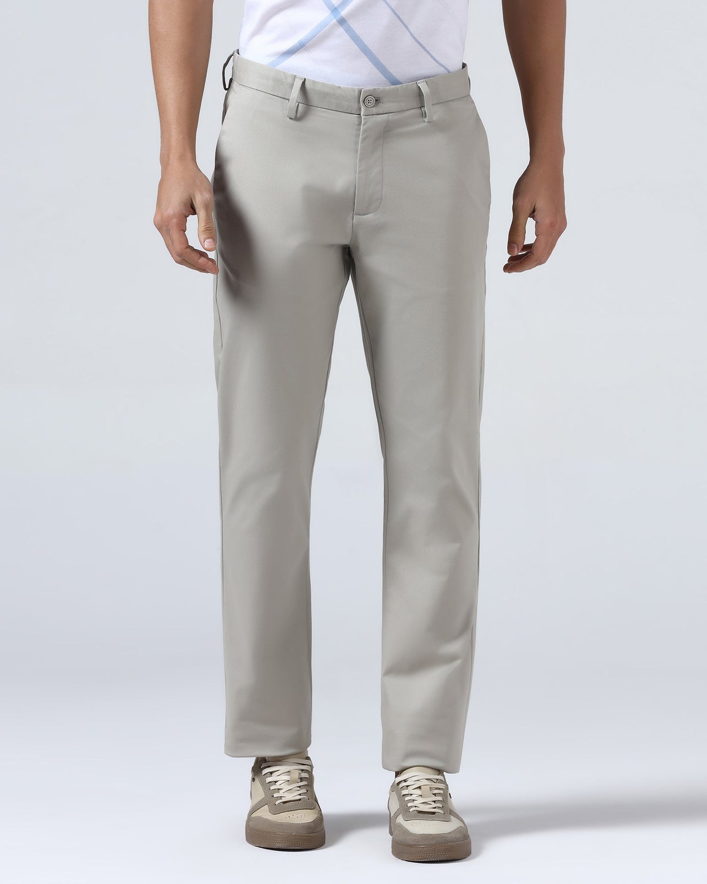 Grey Textured Khakis - Ibis