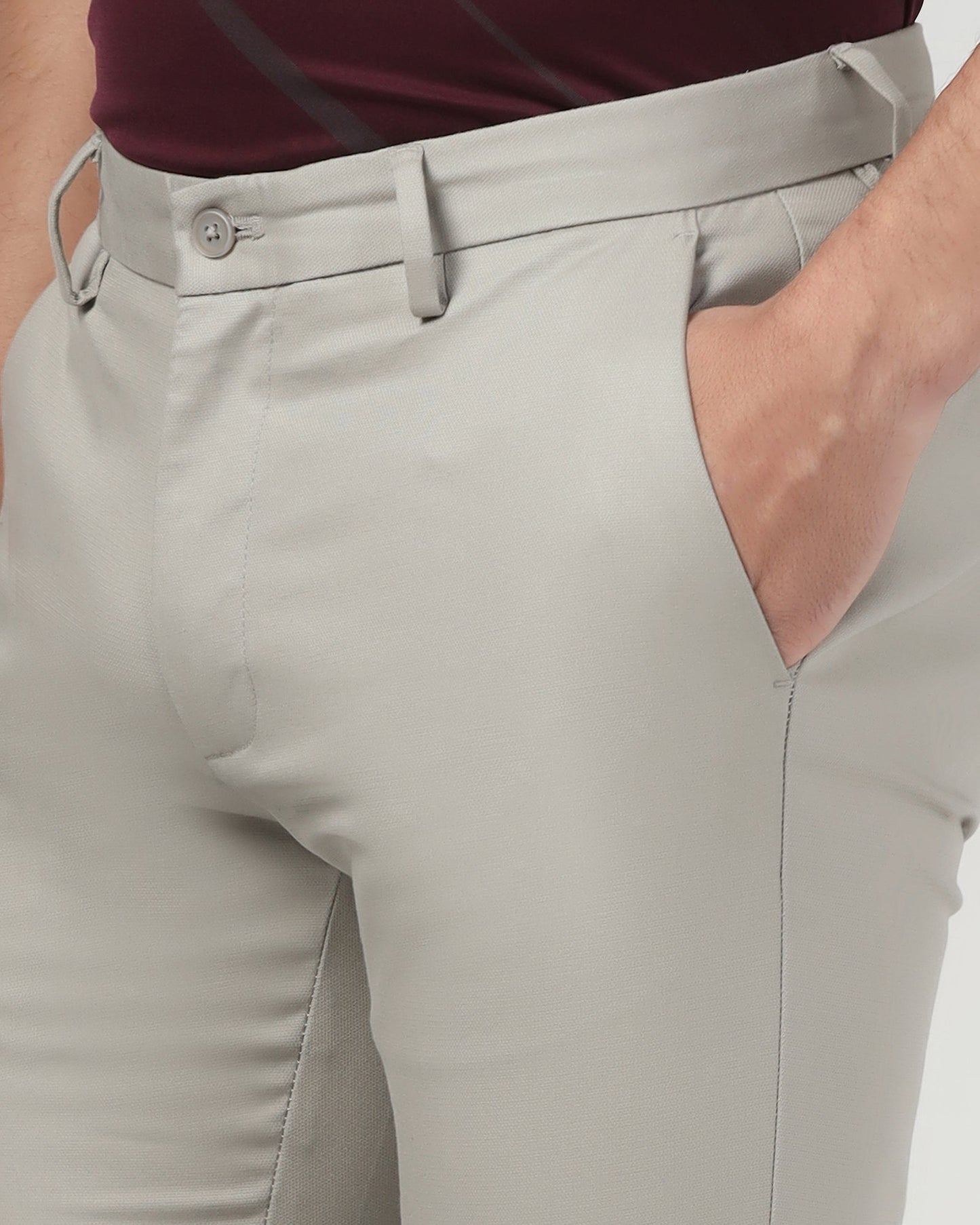 Grey Textured Khakis - Ibis