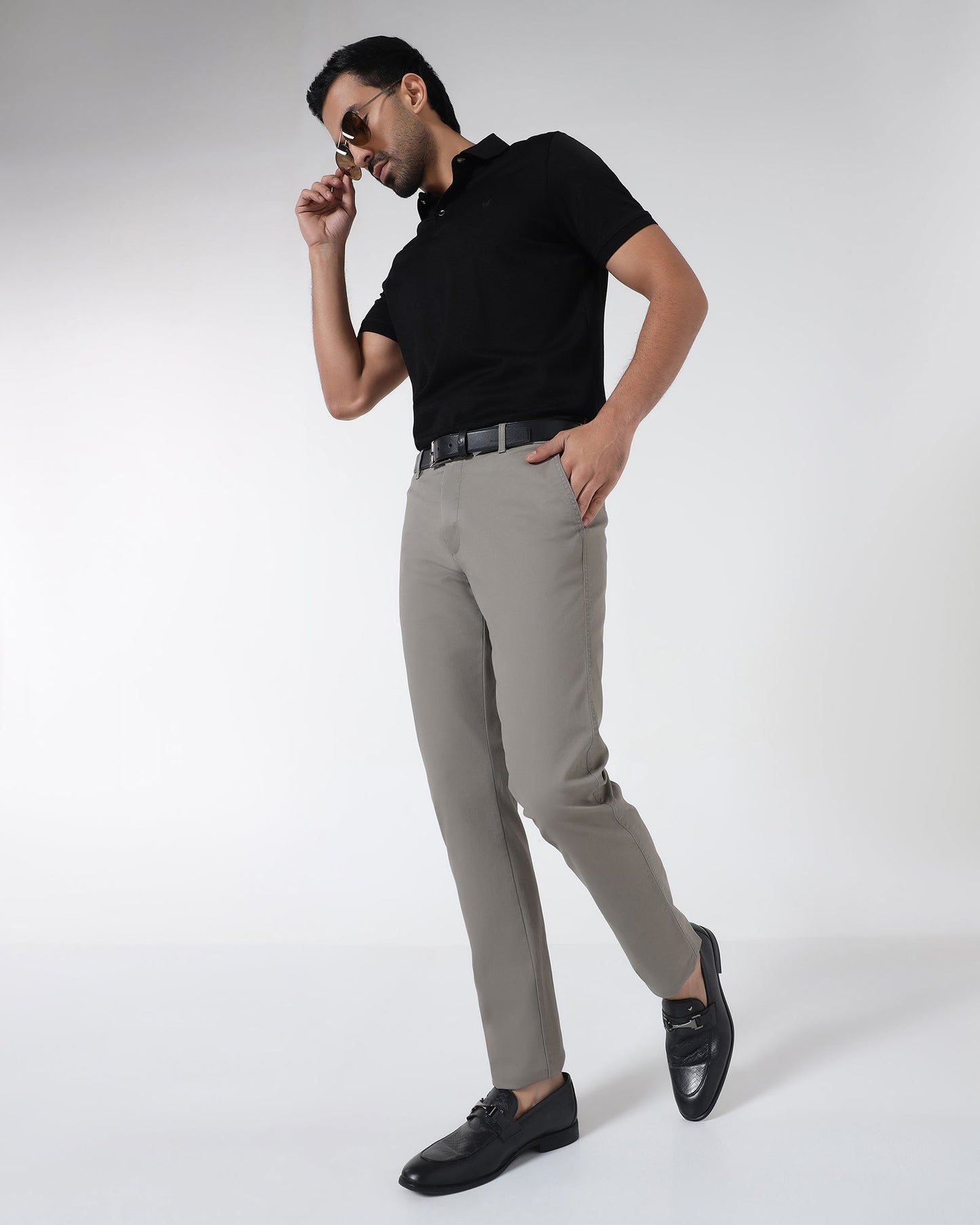 Grey Textured Khakis - Kary