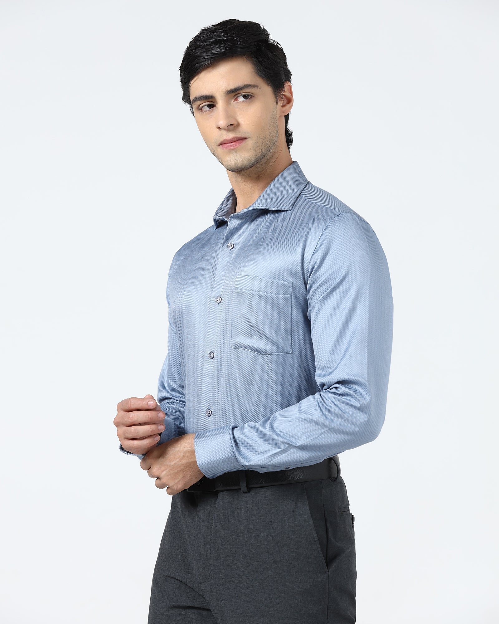 Grey Textured Shirt - Aspen