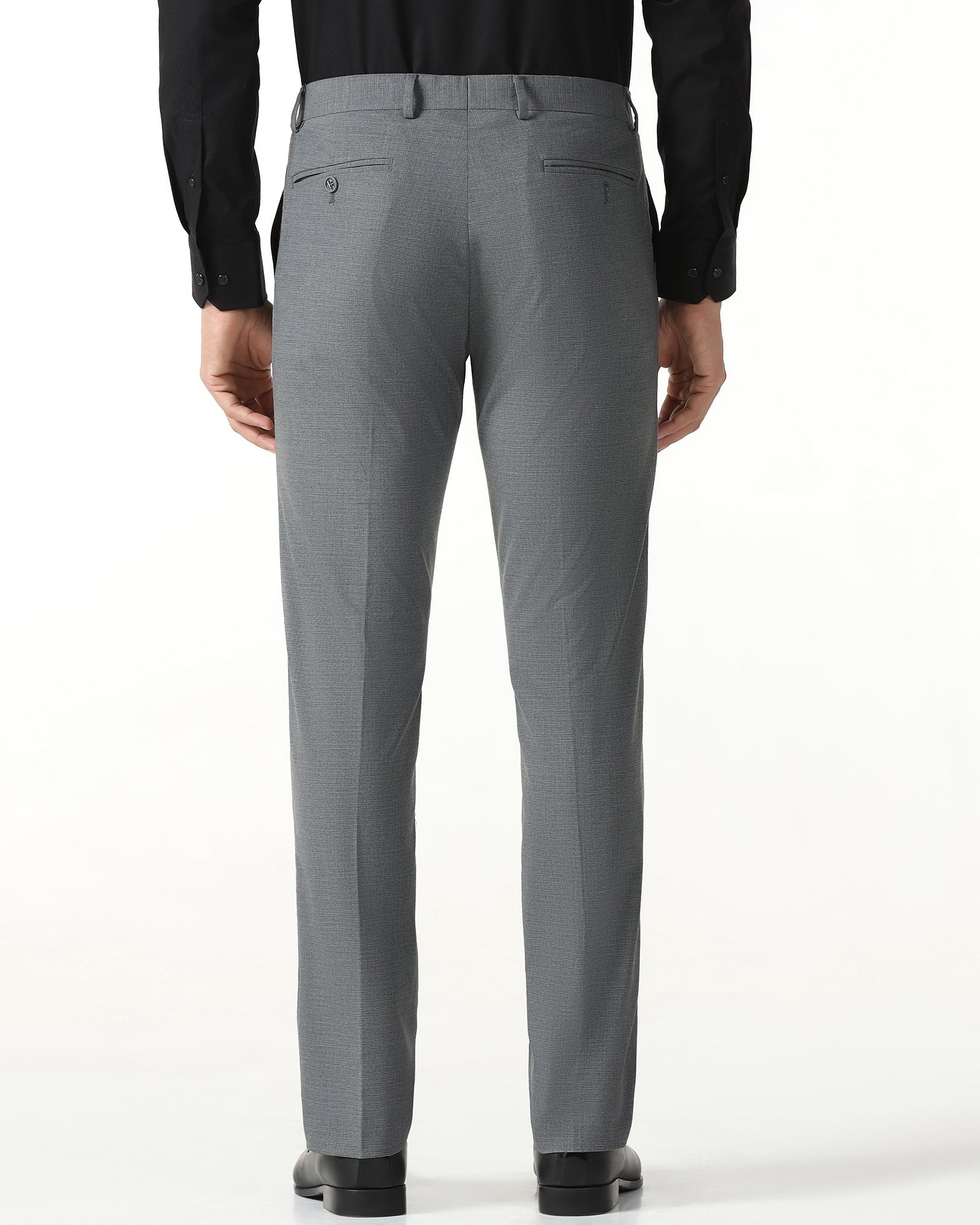 Grey Textured Trouser - Barrel