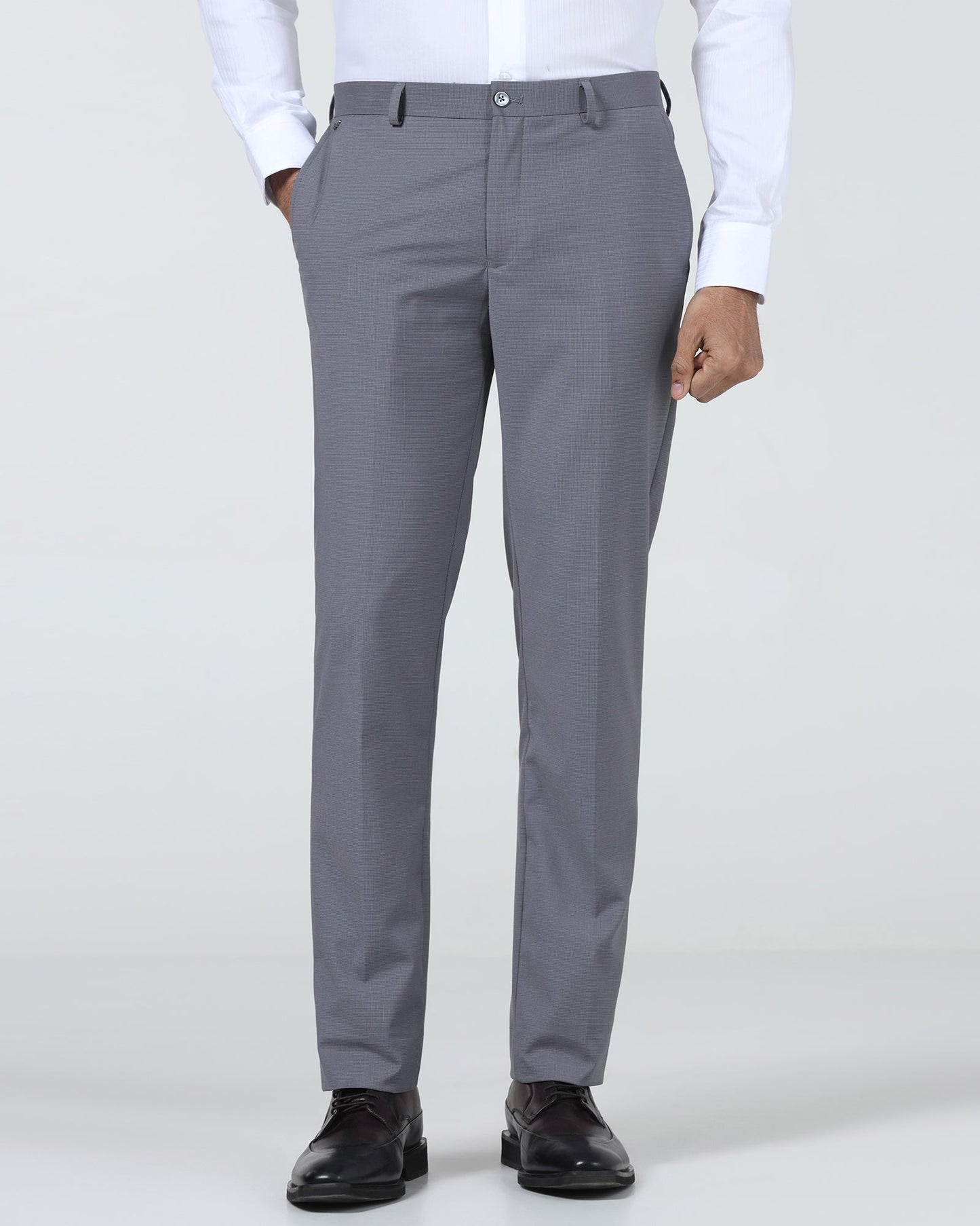 Grey Textured Trouser - Bernardo