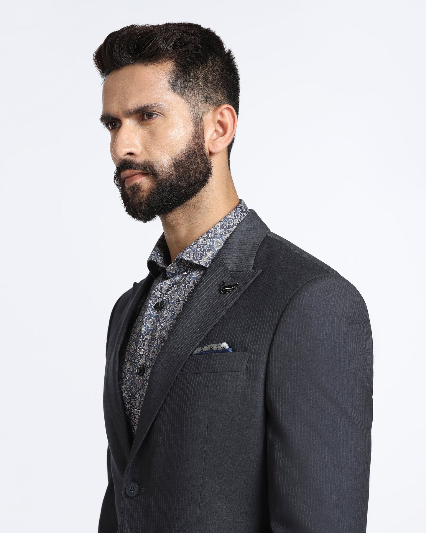 Grey Two Piece Stripe Suit - Jime