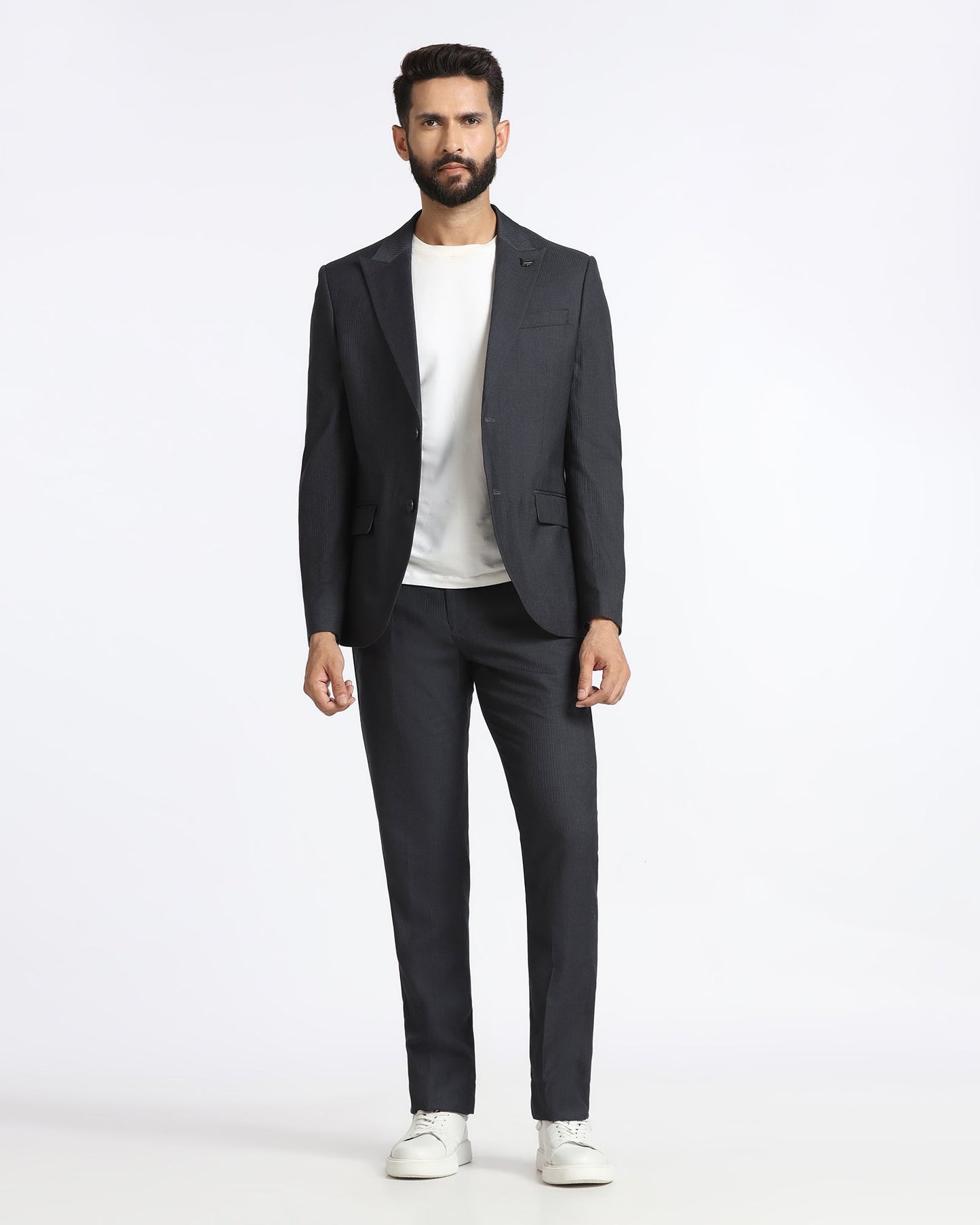 Grey Two Piece Stripe Suit - Jime