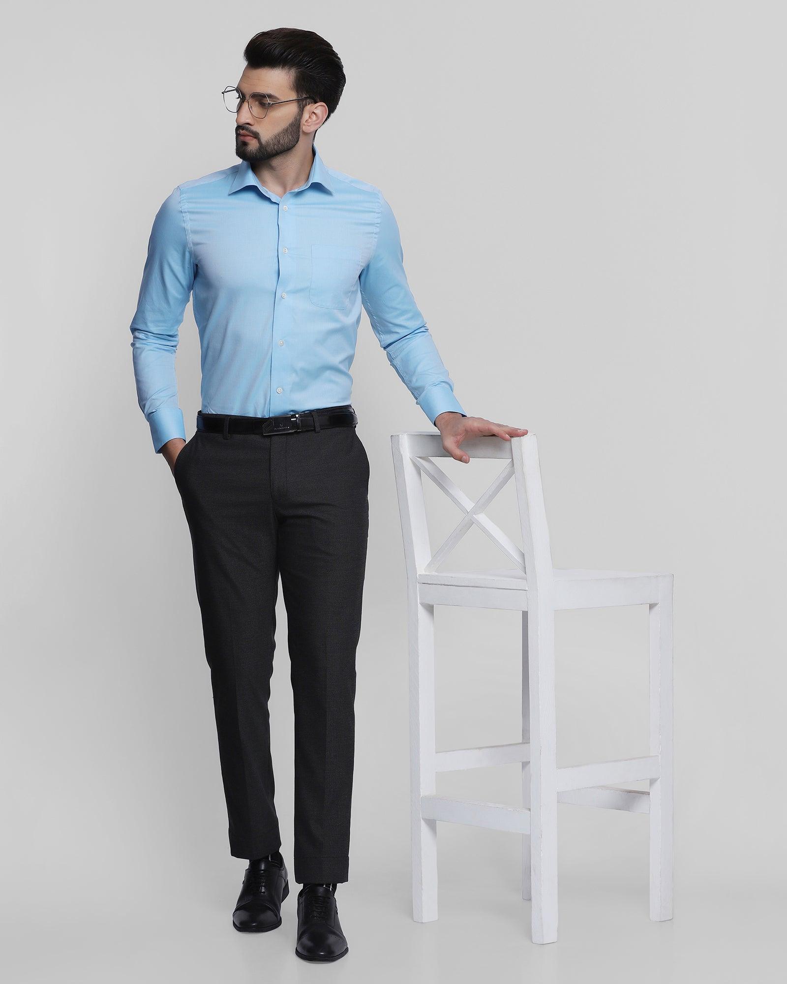 Isaac Formal Trendy Trouser In Charcoal (B91 Fit) - blackberrys-clothing