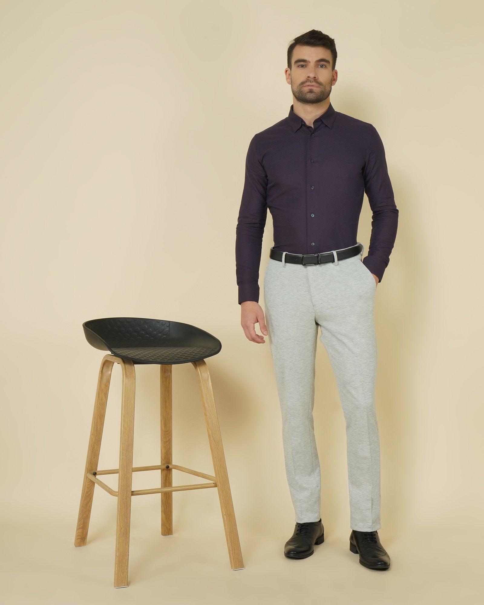 Kandal Formal Knitted Trouser In Light Grey (B91 Fit) - blackberrys-clothing