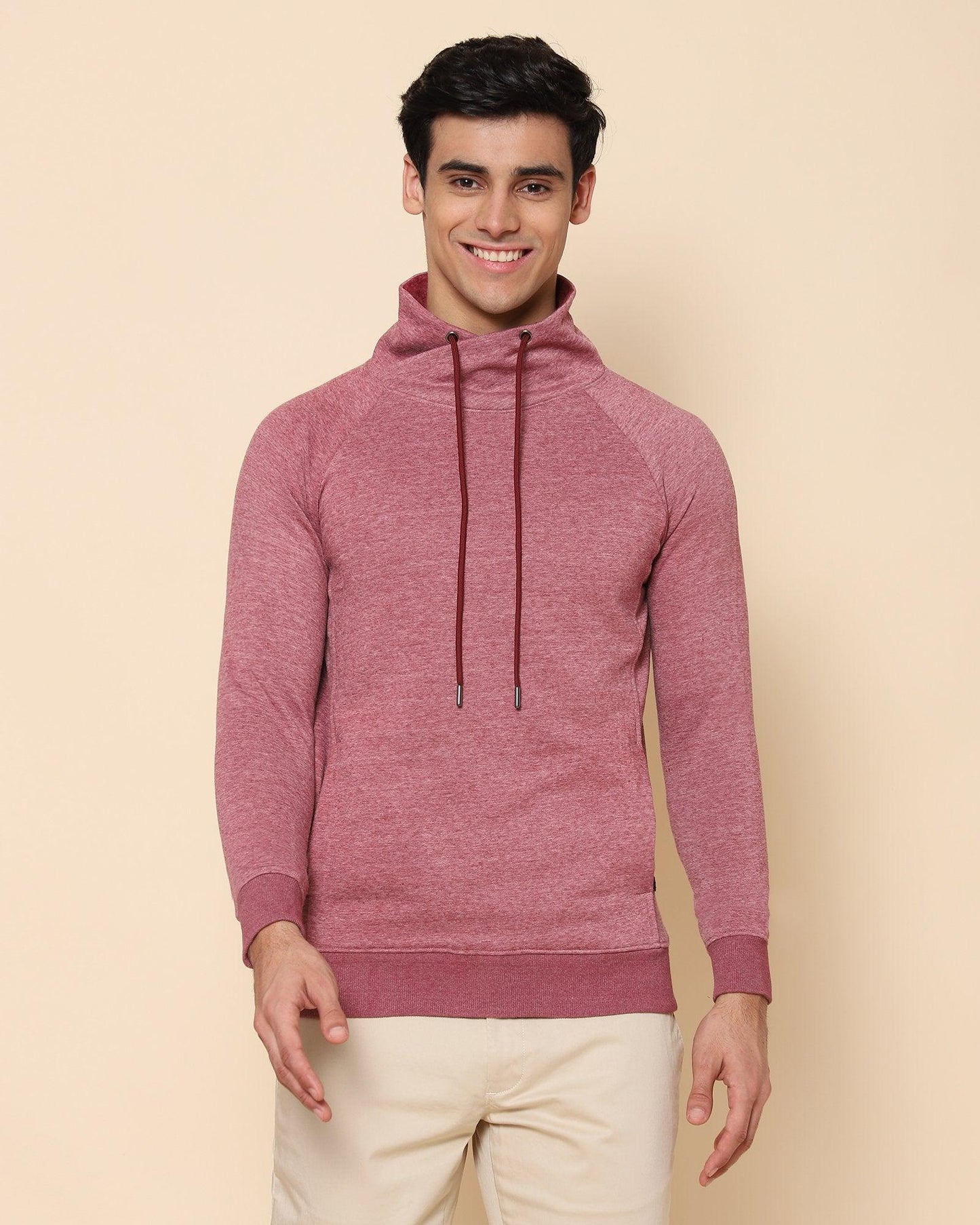 Kang Pattern Stretch Sweat Shirt In Wine (Slim Fit)