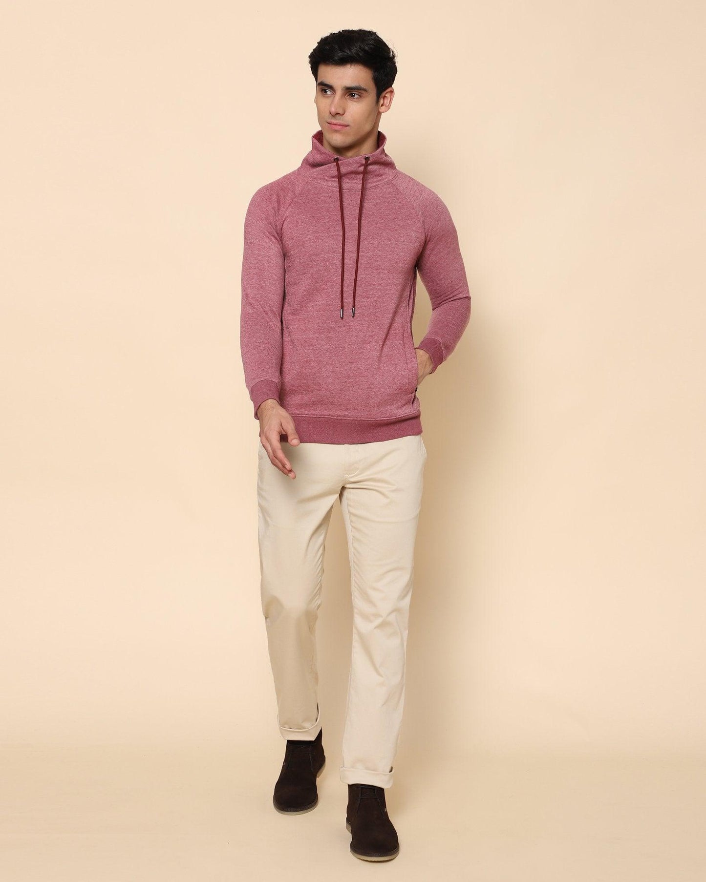 Kang Solid Sweat Shirt In Wine - blackberrys-clothing