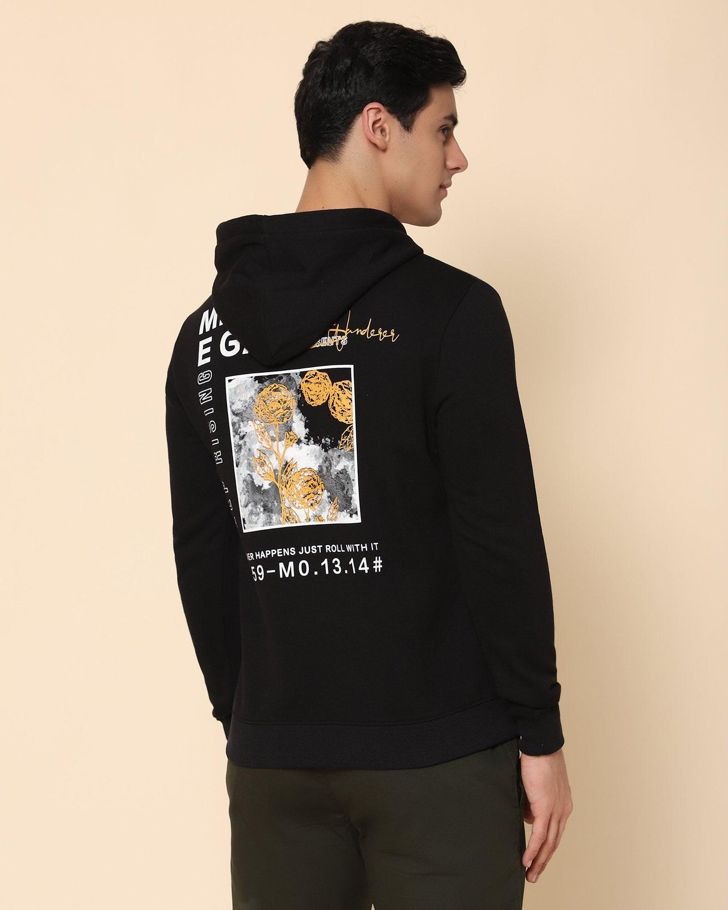 Keid Printed Sweat Shirt In Black - blackberrys-clothing