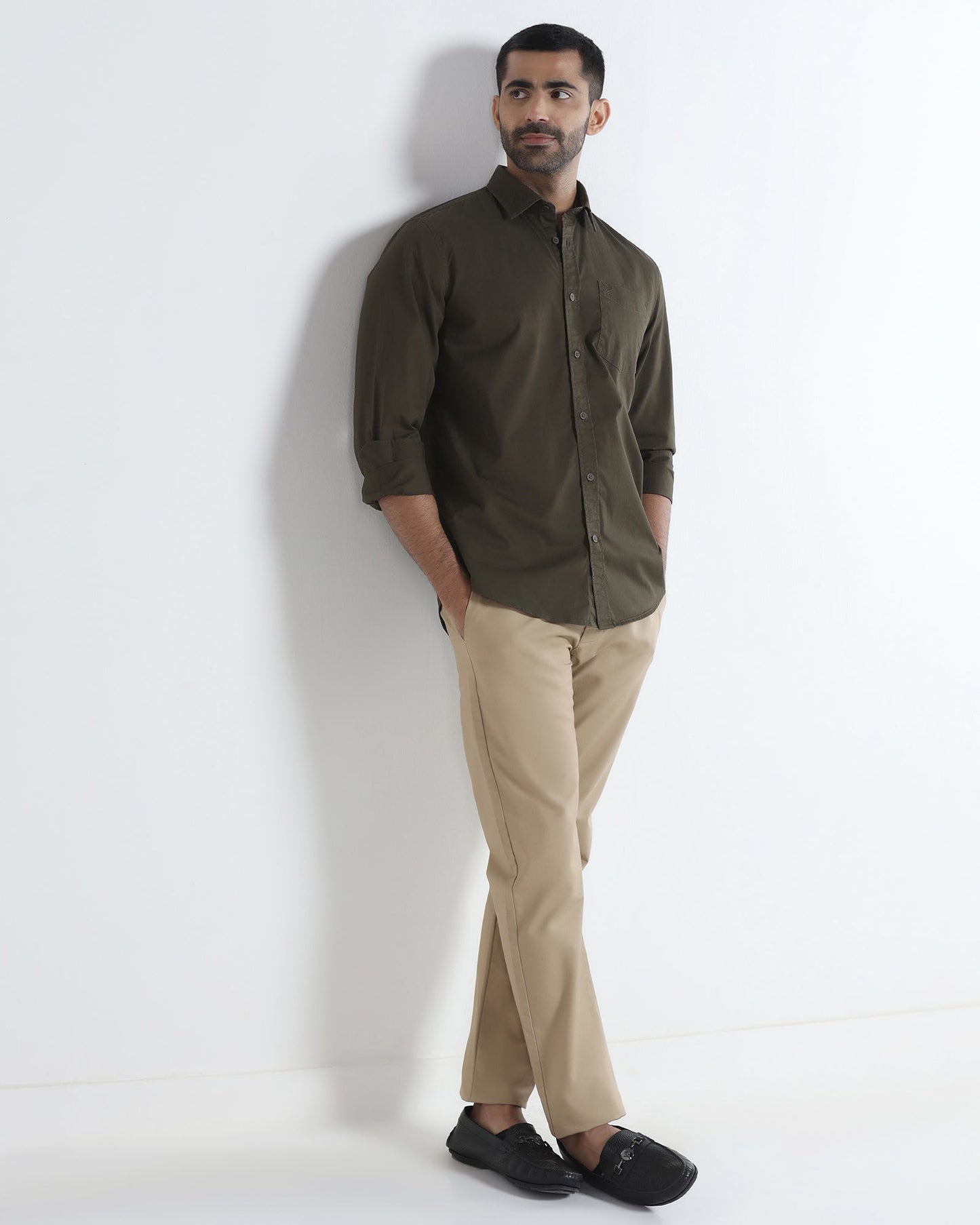 Khaki Textured Khakis - Oak