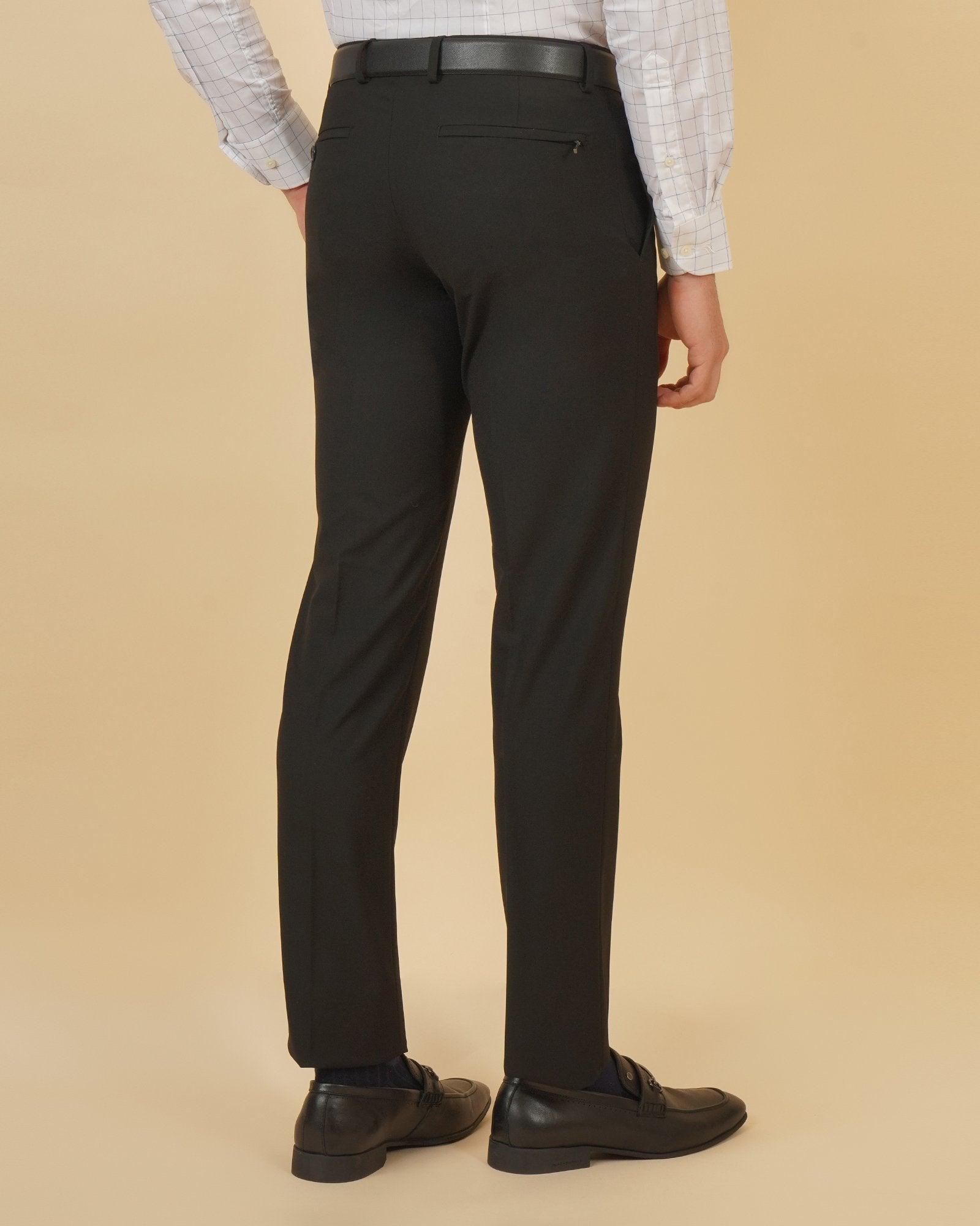 Kios Formal Classic Stretch Trouser In Black (B95 Fit) - blackberrys-clothing
