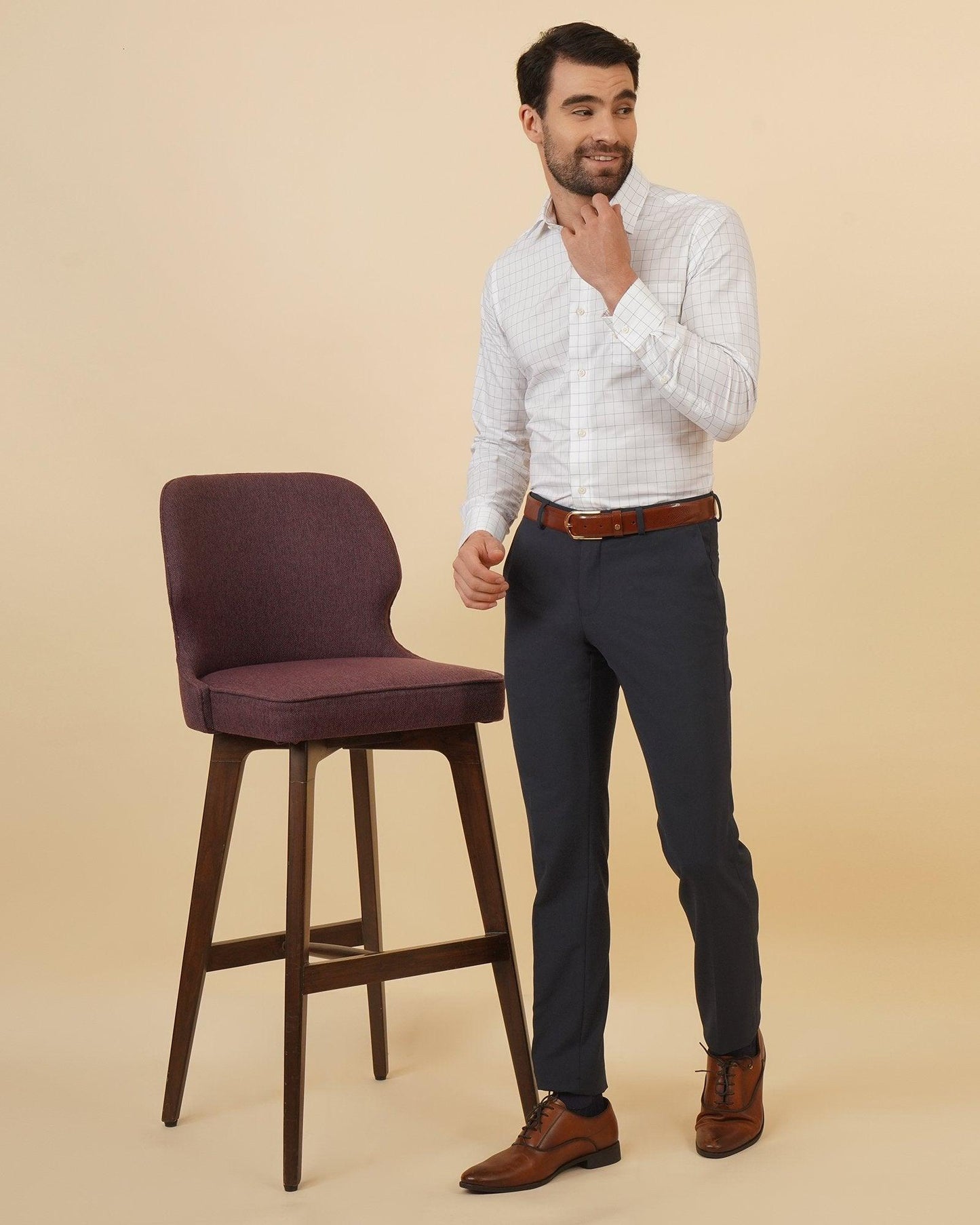 Kios Formal Classic Stretch Trouser In Navy (B95 Fit) - blackberrys-clothing