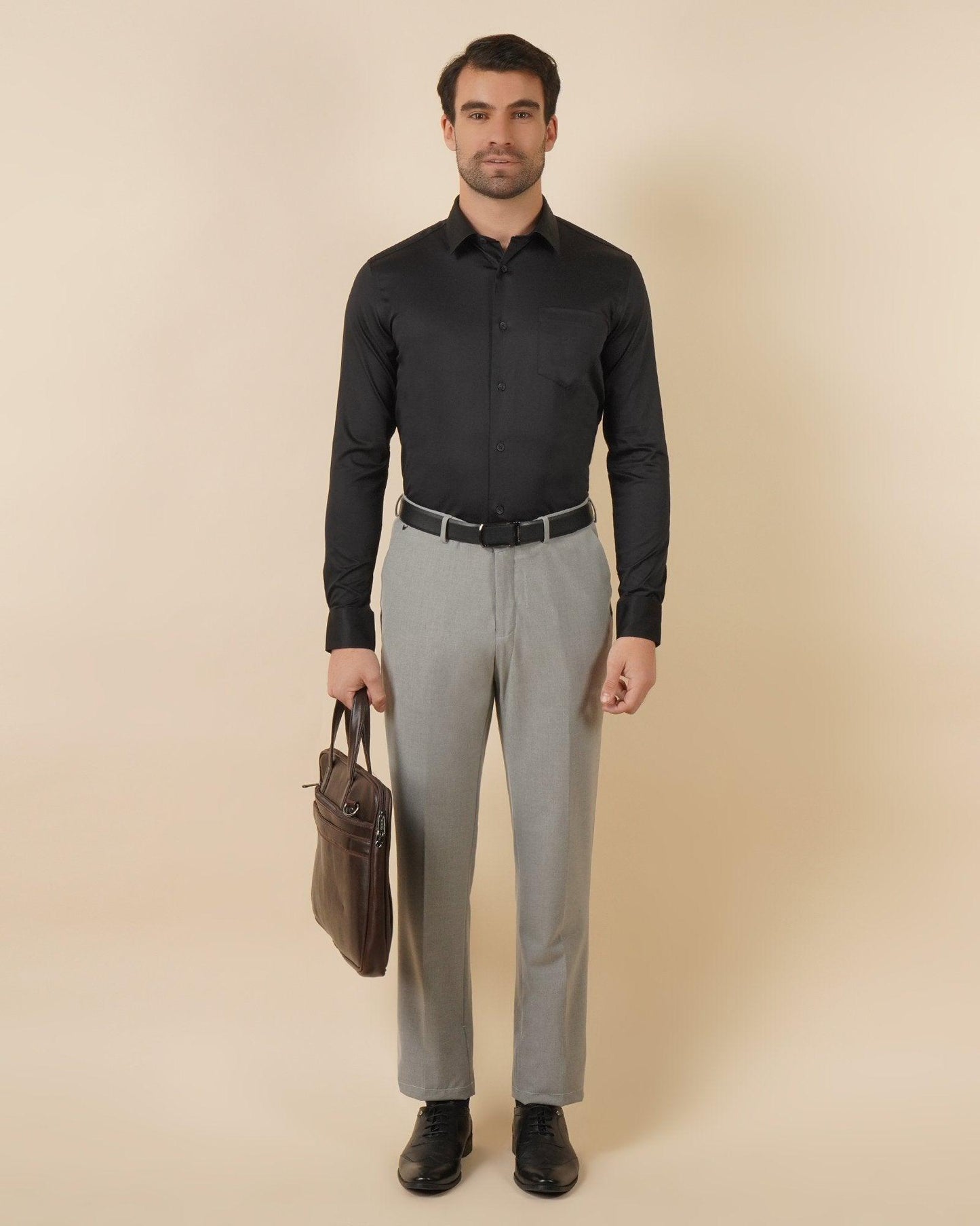 Kios Formal Classic Stretch Trouser In Light Grey (B90 Fit) - blackberrys-clothing