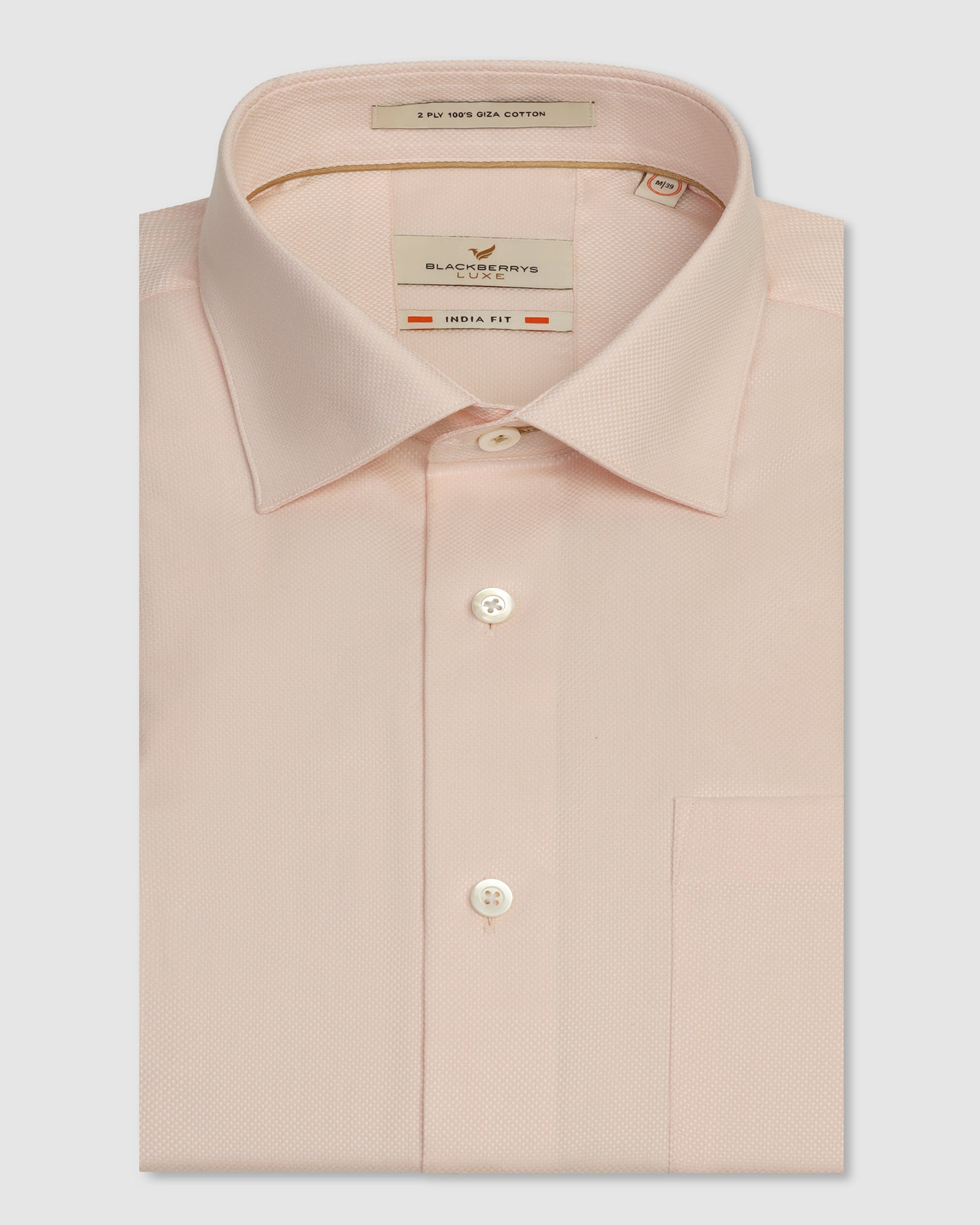 Luxe Formal Peach Textured Shirt - Thyme
