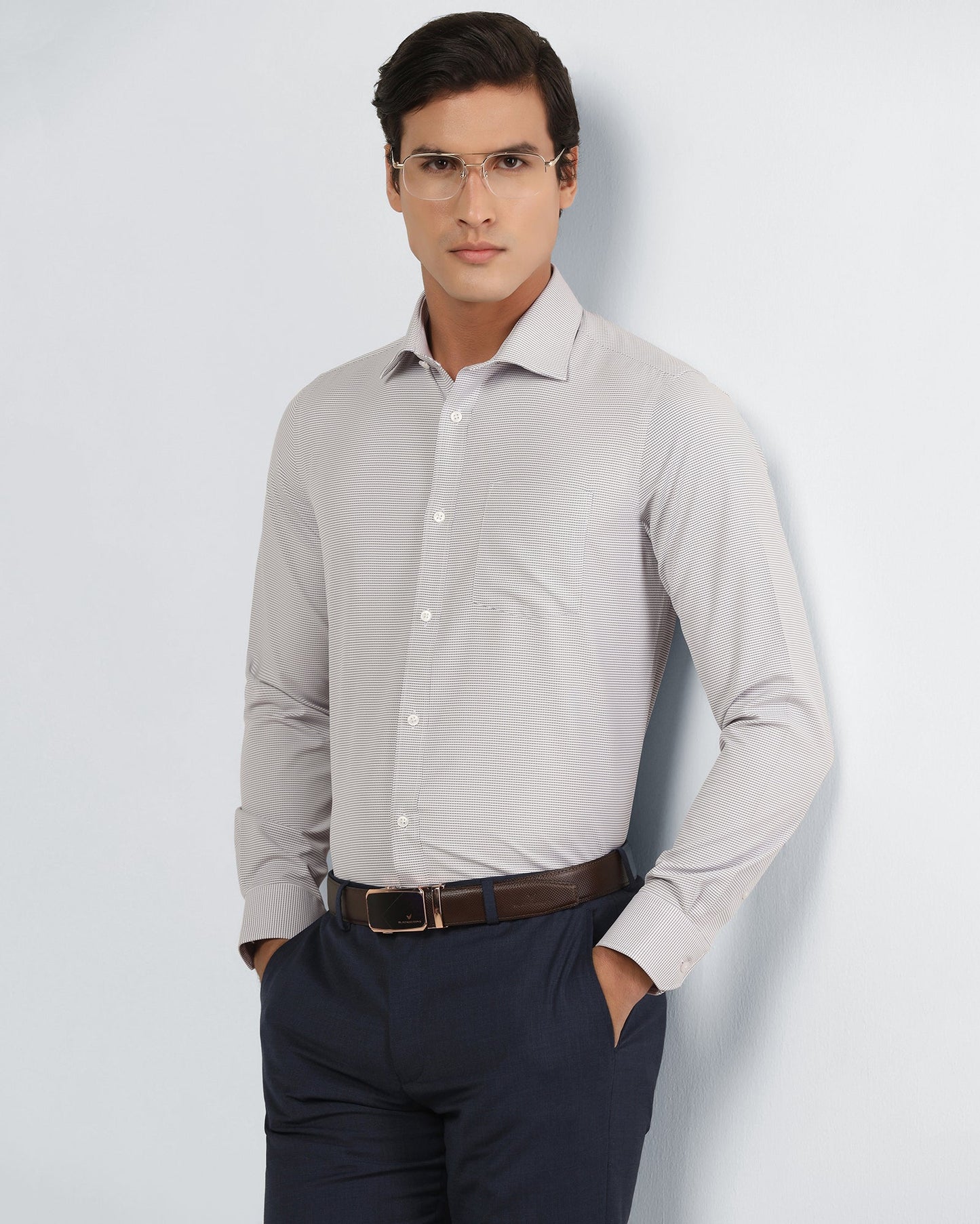 Lavender Non Iron Textured Shirt - Rise E