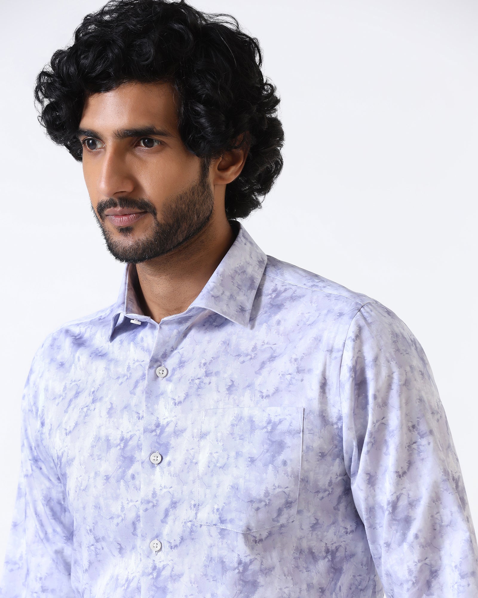 Lavender Abstract Printed Shirt - Piano